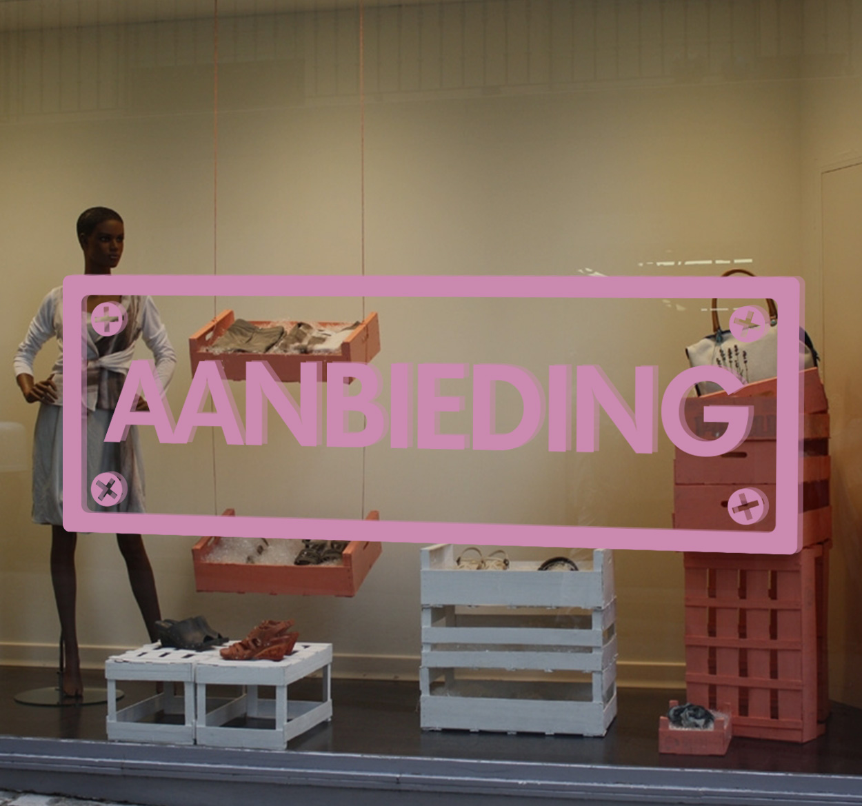 Muursticker bord aanbieding