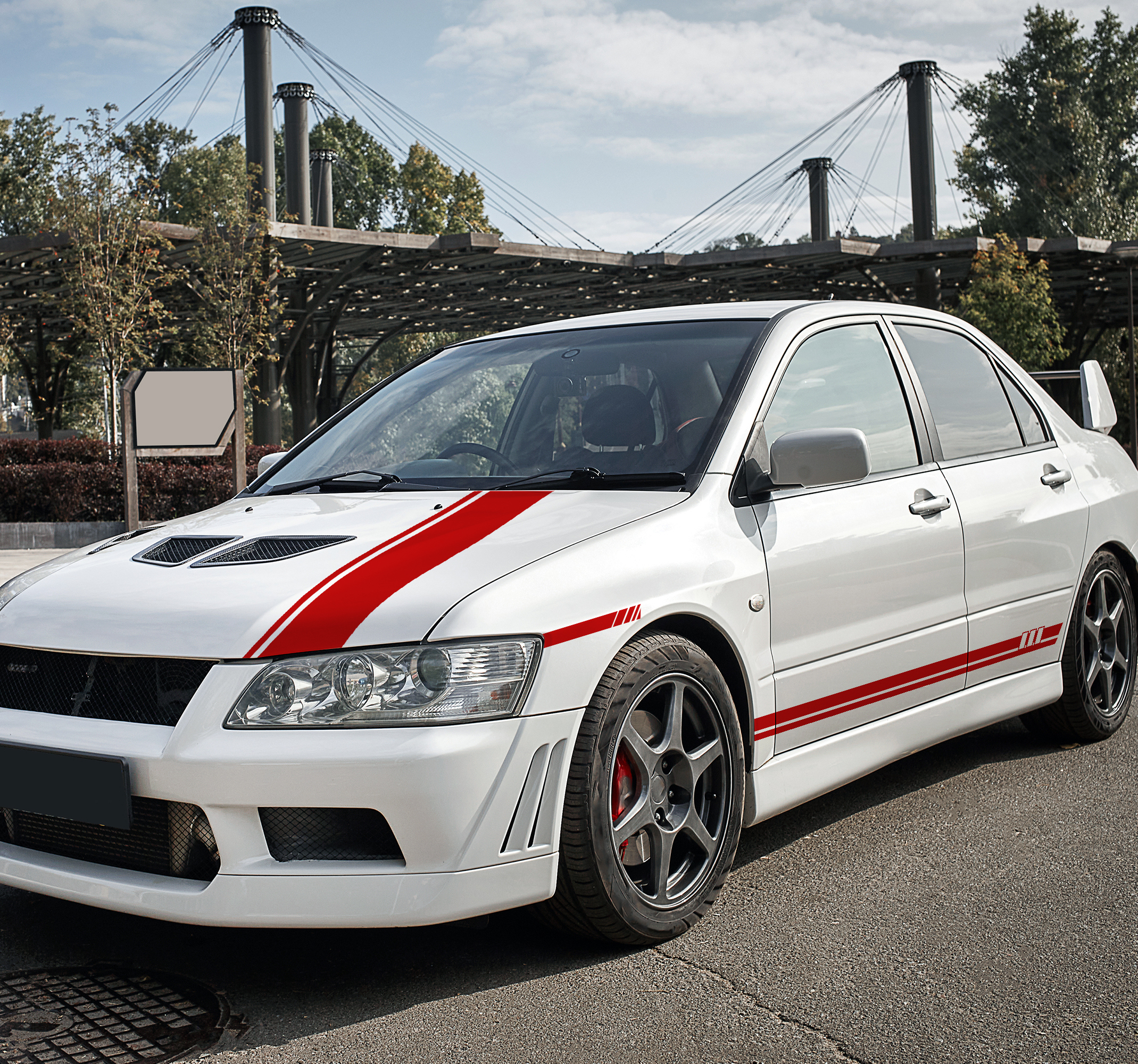 Strepen 5 stuks set decoratie sticker auto