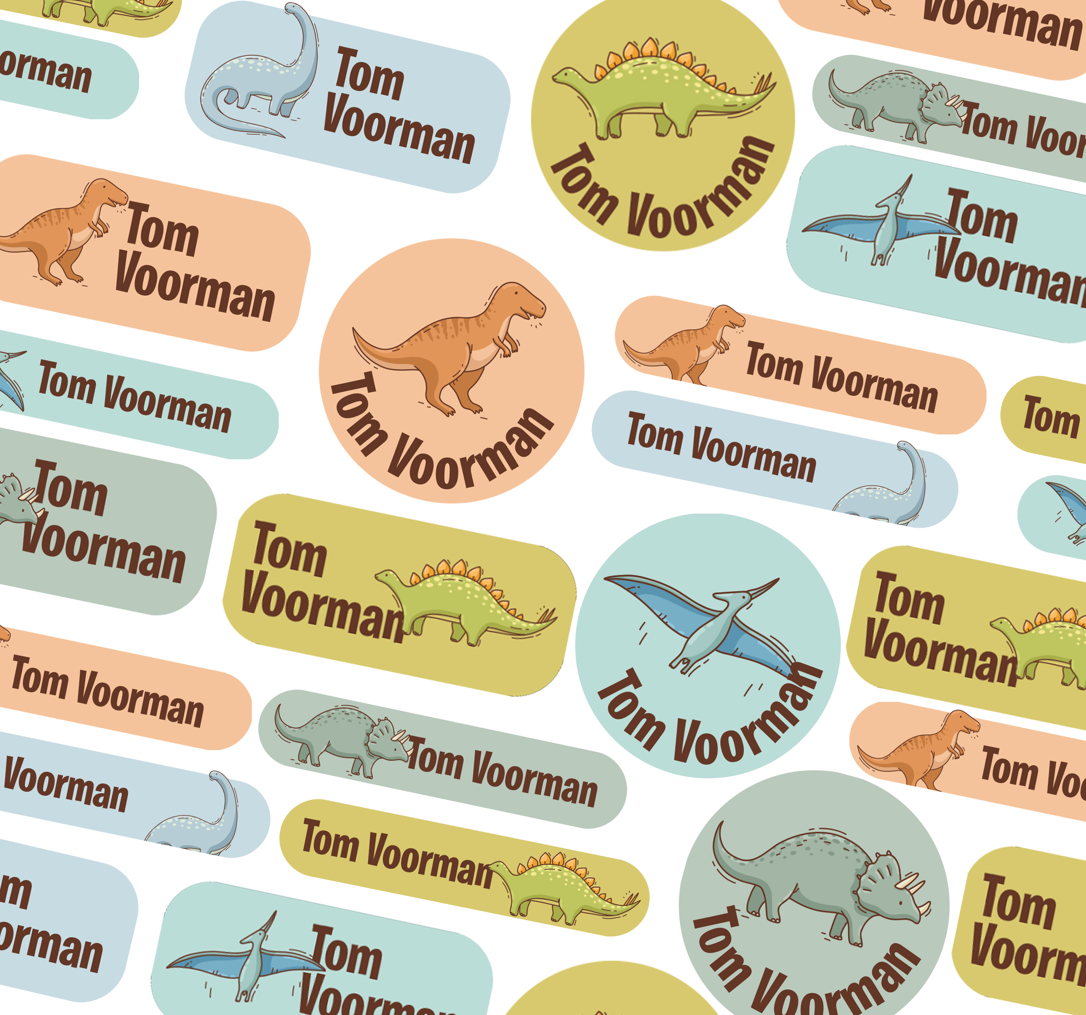 Ontwerpen voor dinosaurusscholen gepersonaliseerde sticker