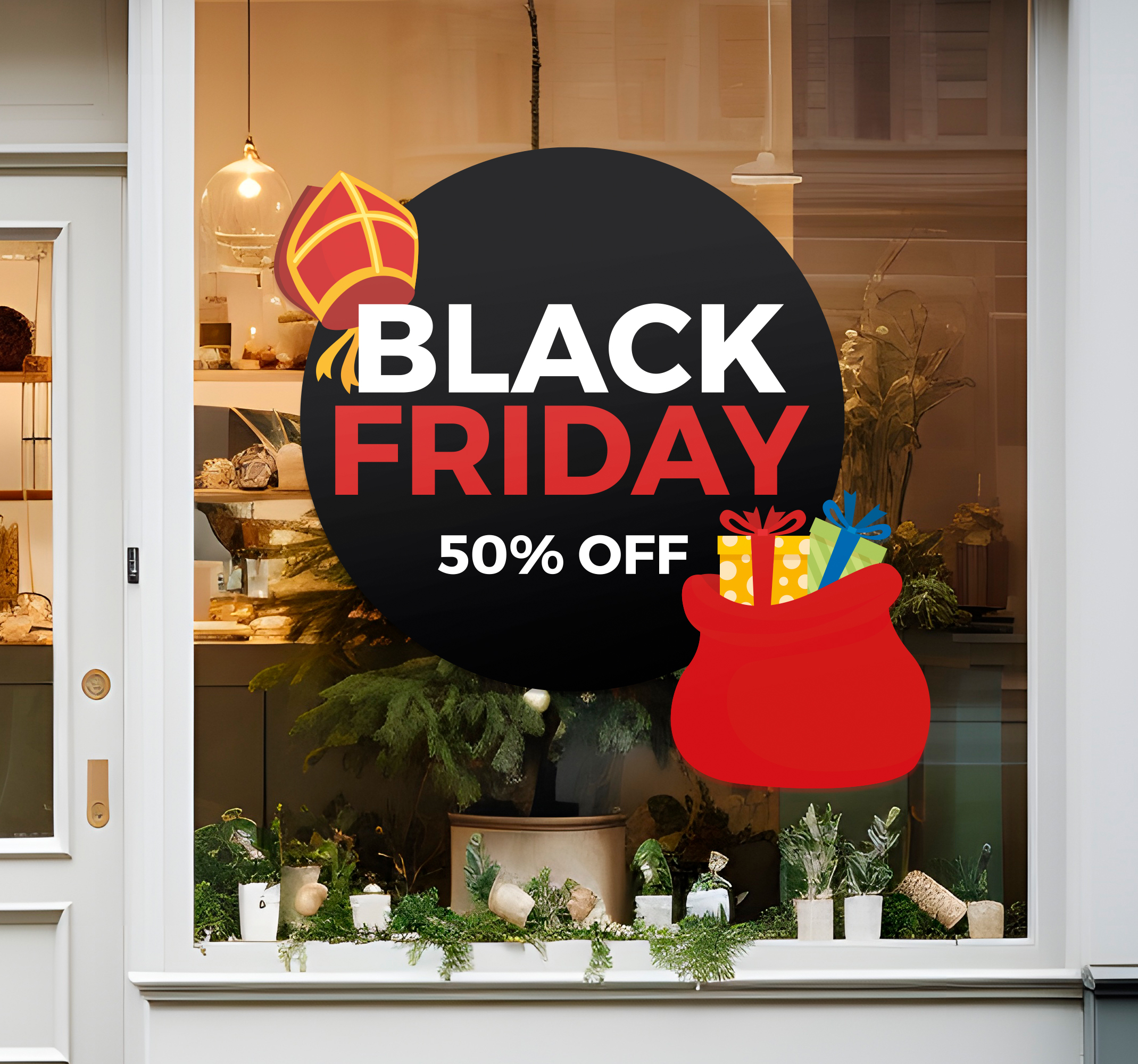 korting met zak black friday sticker