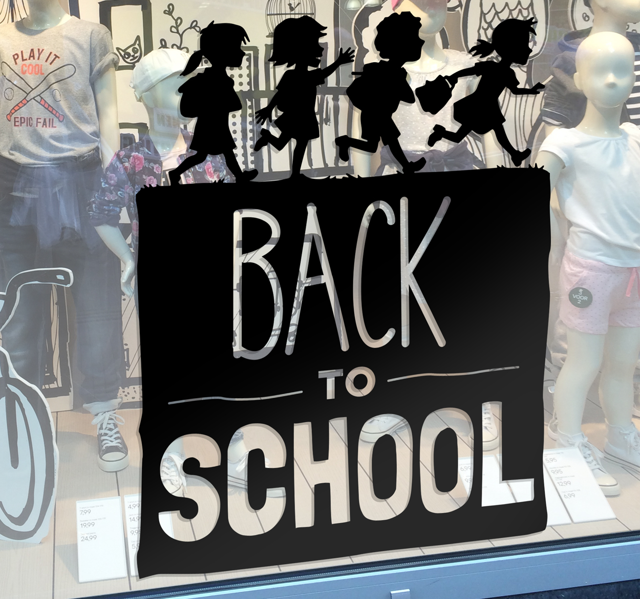 Muursticker Back to School kinderen