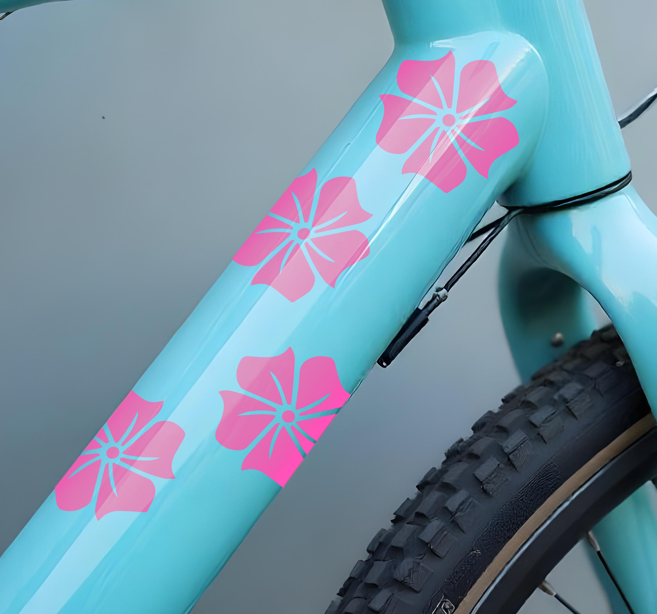 Hawaiiaanse bloemenpakket fiets sticker