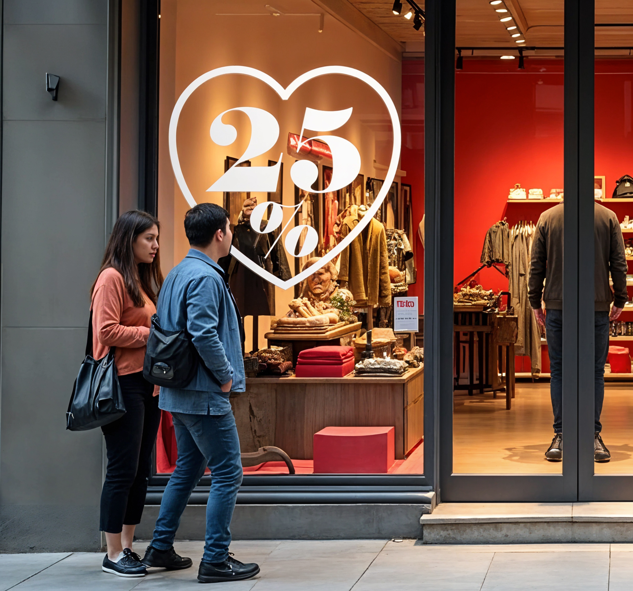 Hart korting valentijnsdag sticker