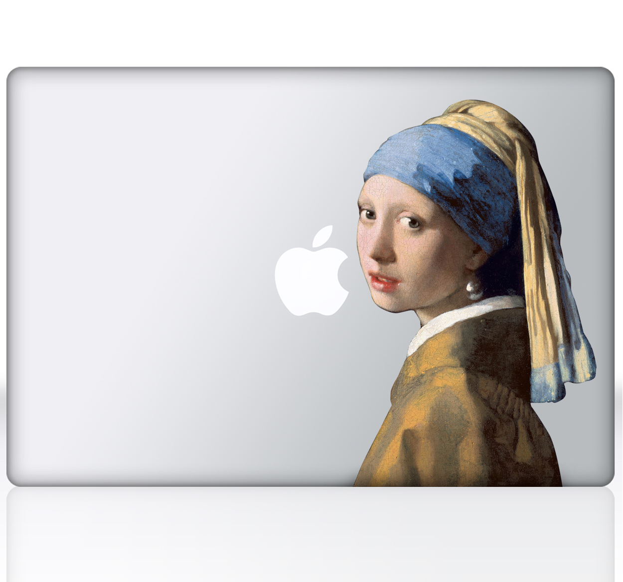 Laptop sticker meisje met de parel