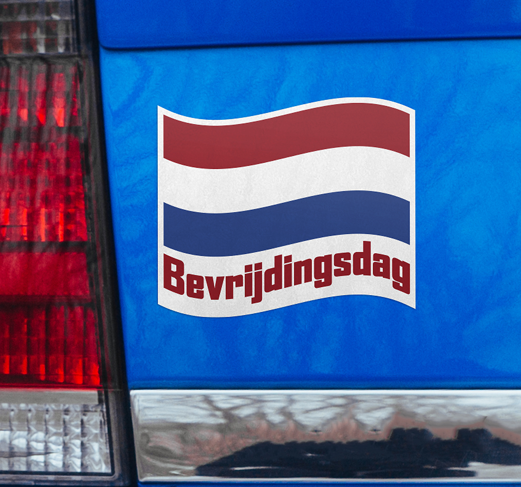 Bevrijdingsdag met nederlandse vlag feestdagen sticker