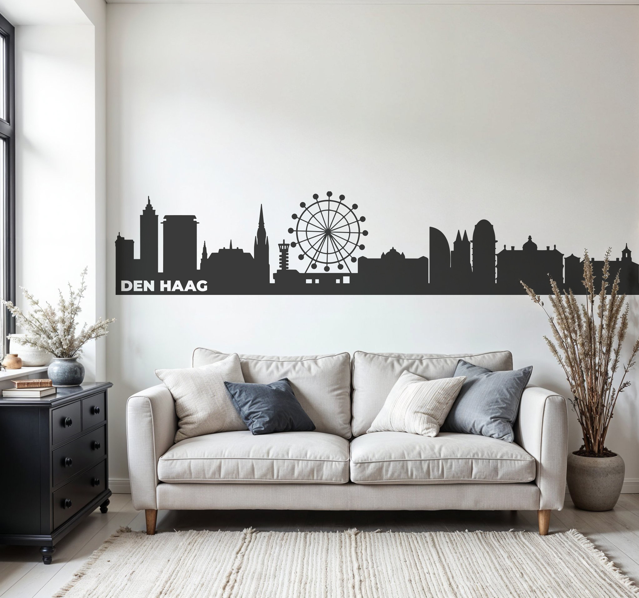 Silhouet van den haag sticker landen en steden