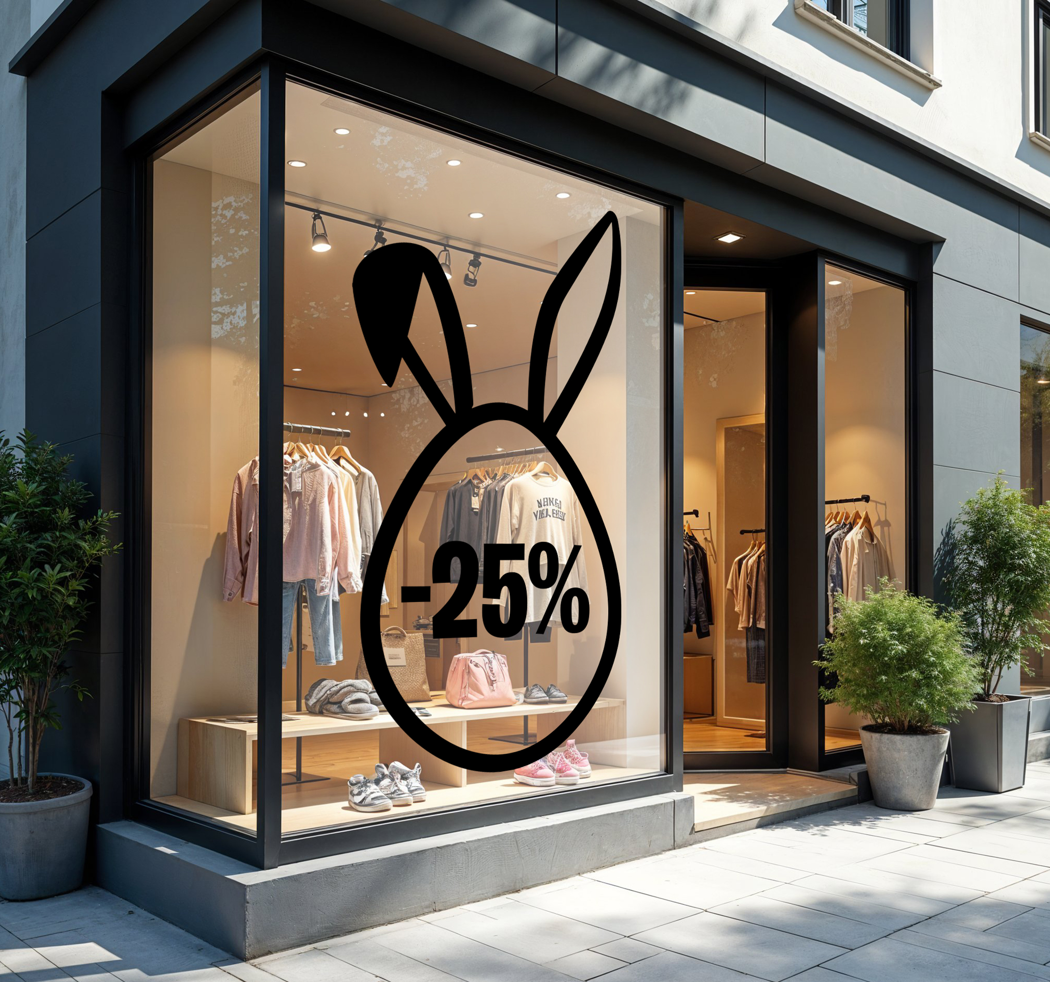 Paasdag korting etalage sticker