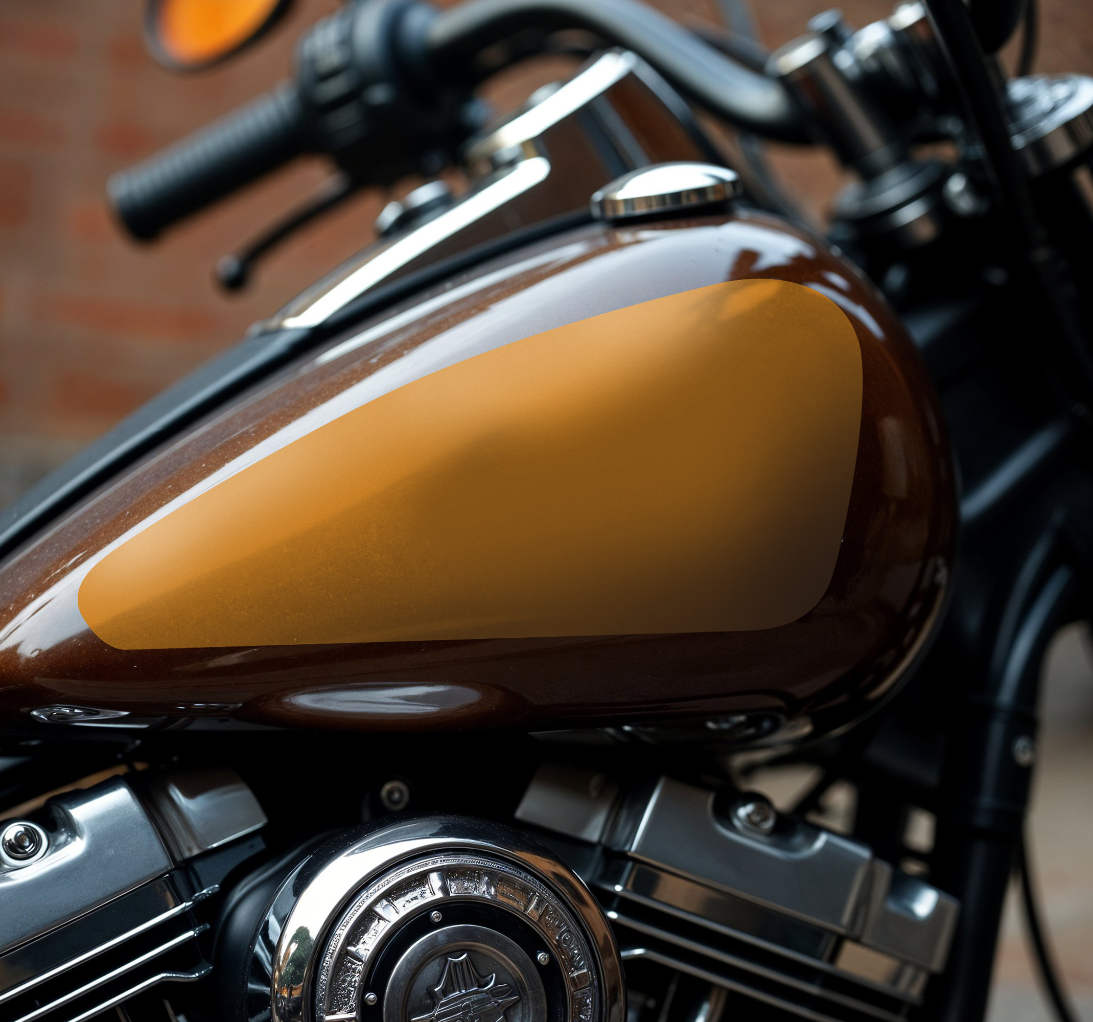 Eenkleurige tank motor sticker