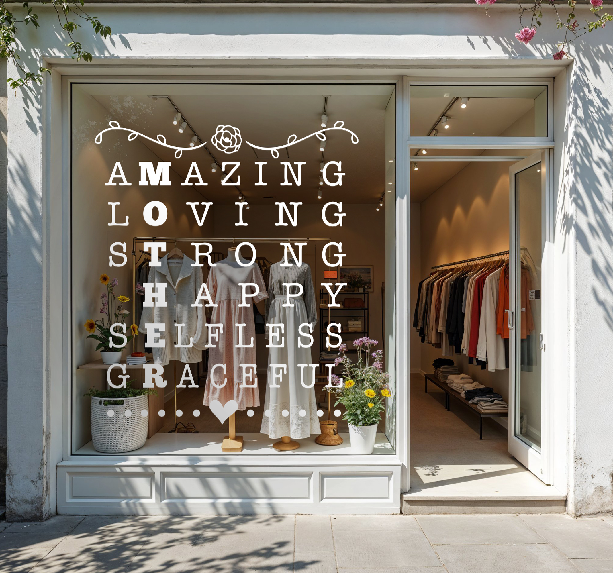 Moederconcepten etalage sticker