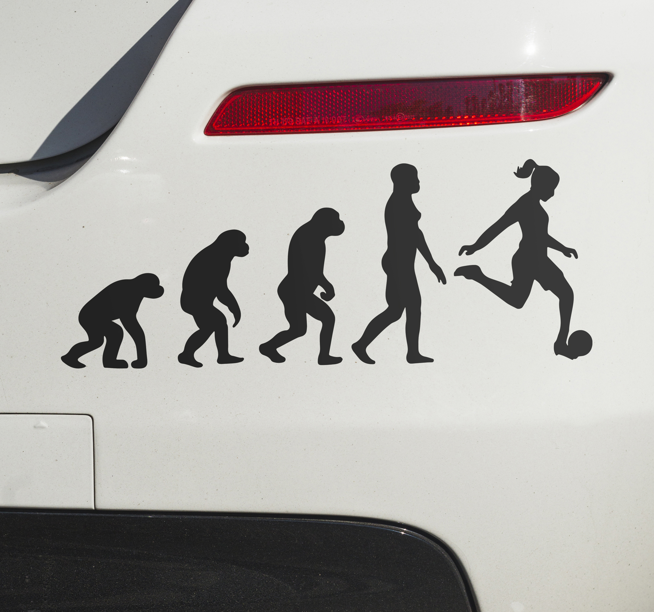 Evolutie vrouwensport voetbal muursticker