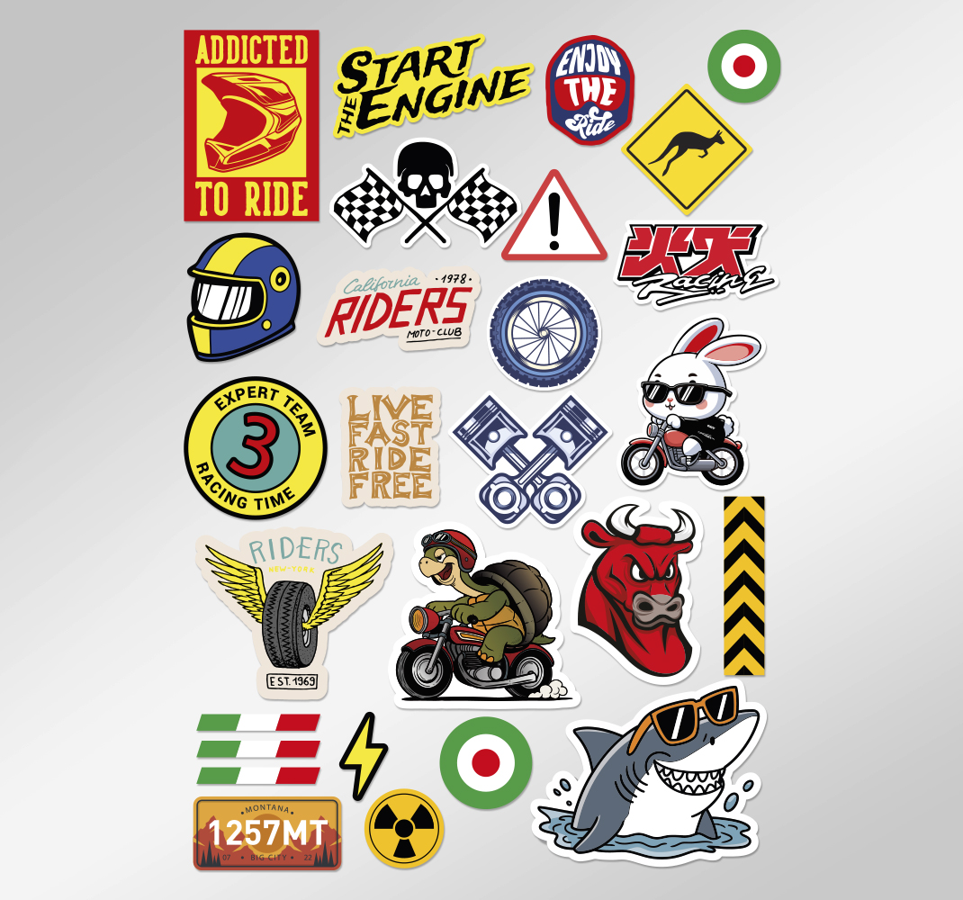 Bom ontwerppakket motor sticker