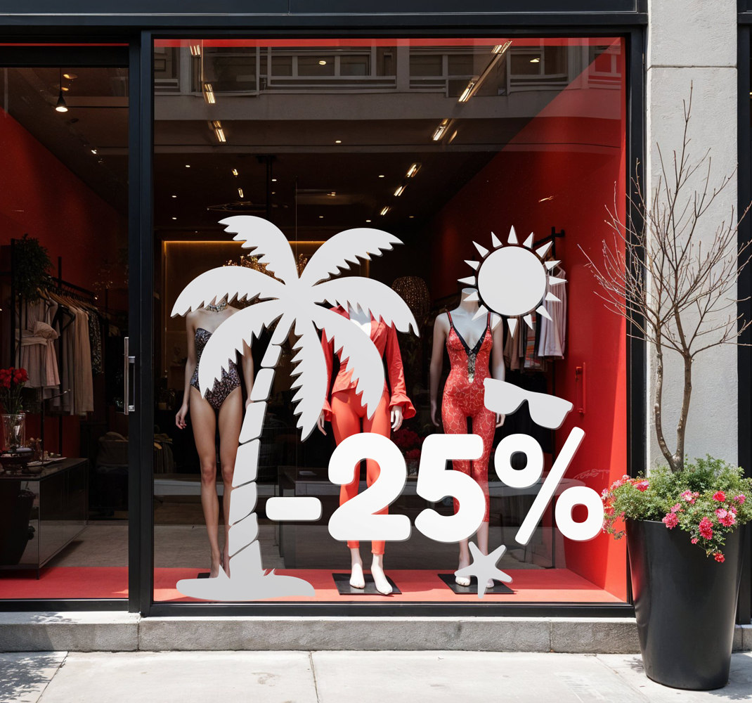 Zomer kortingen symbolen korting sticker