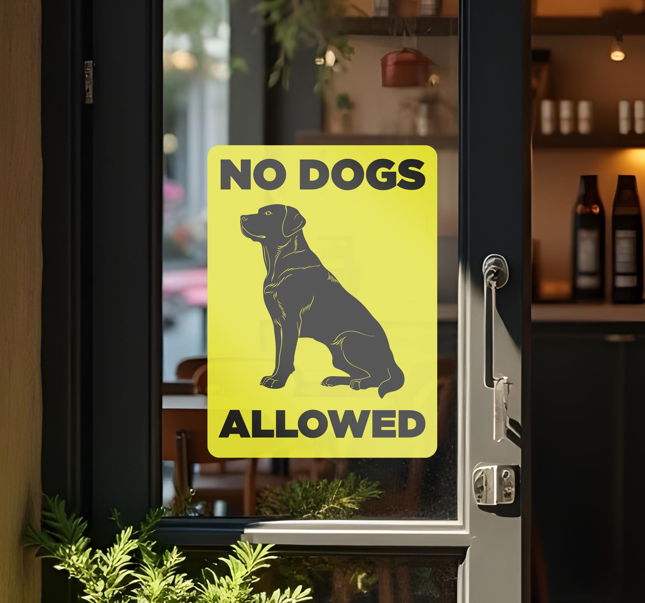 no dogs allowed etalage sticker