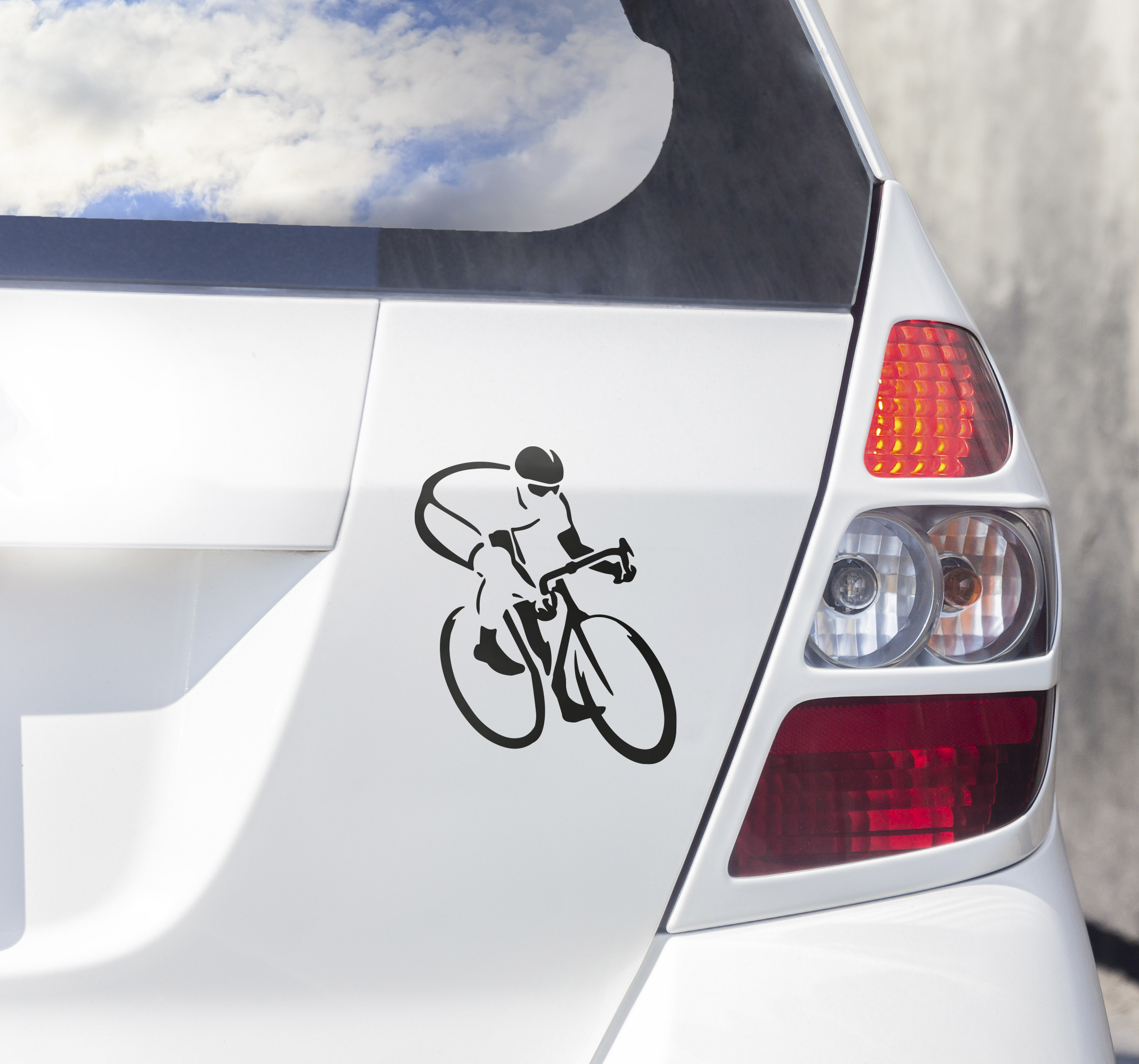 Racefiets voor auto fiets sticker