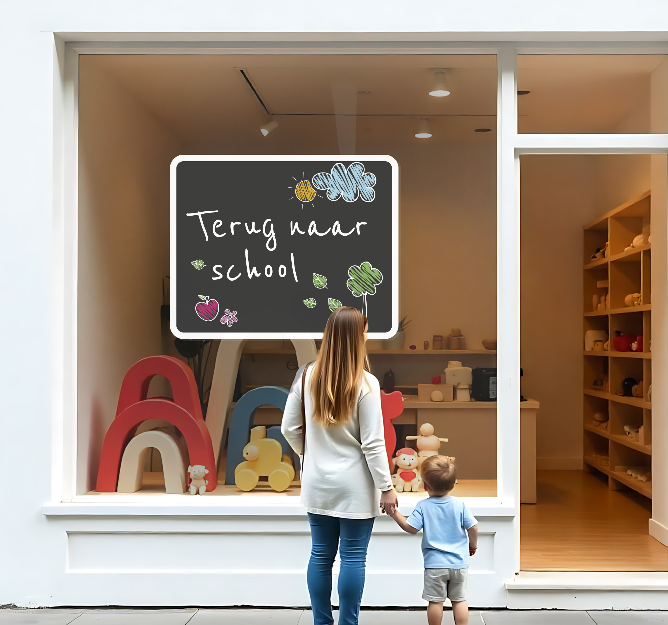 Schoolbord terug naar school feestdagen sticker