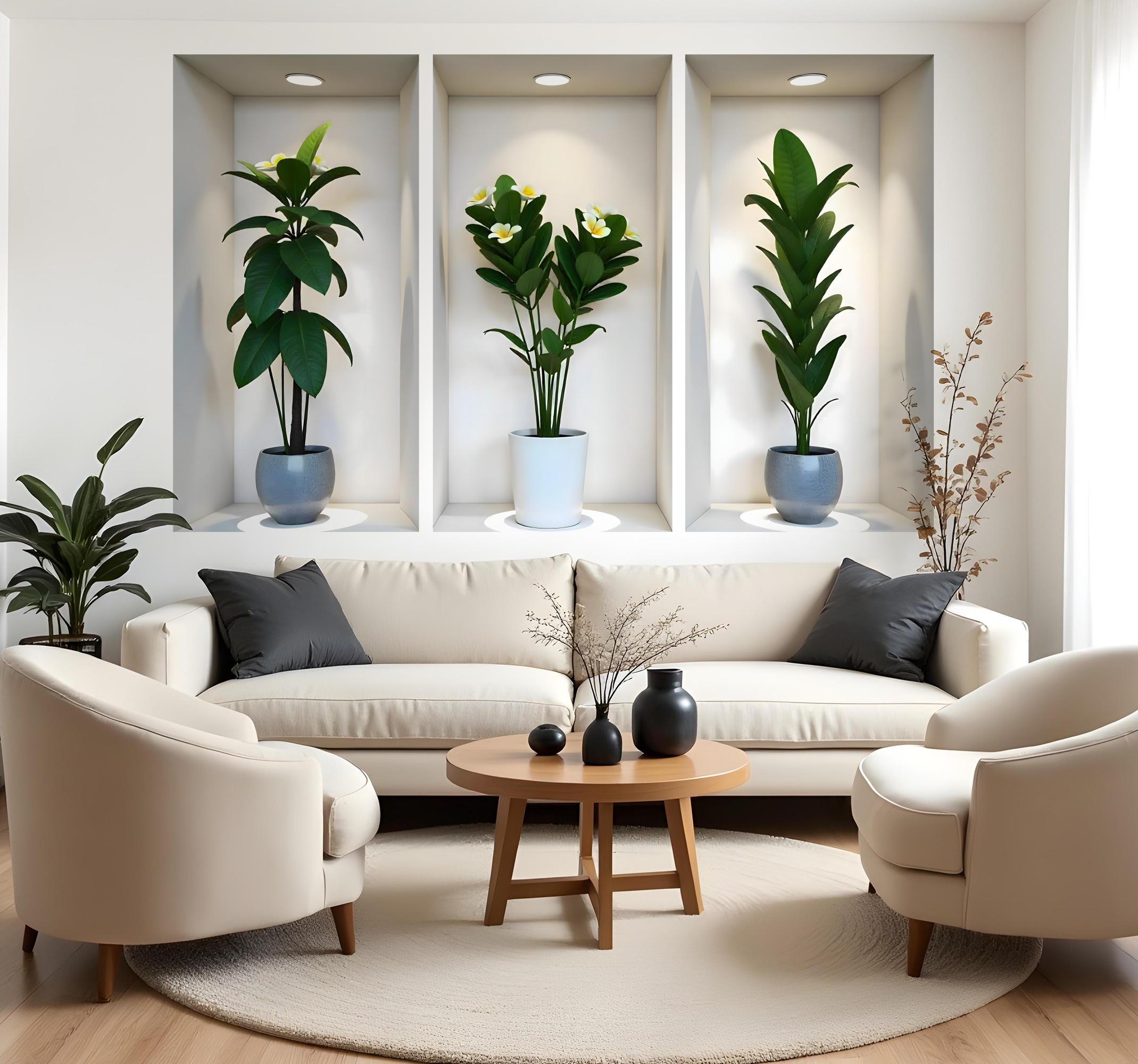 Planten in kleine ruimtes sticker met visuele effecten