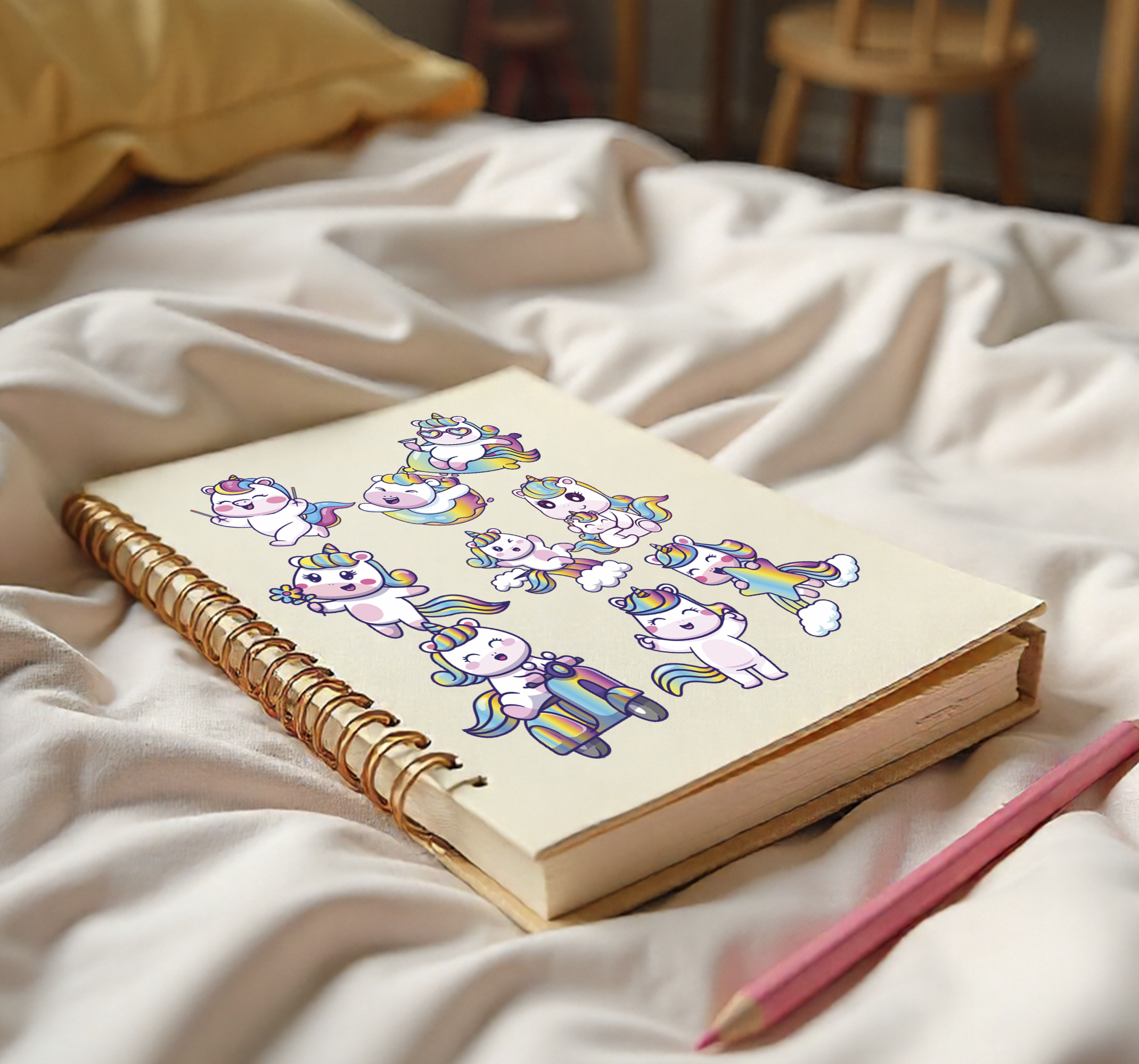 Eenhoorn ontwerpset muursticker kinderkamer