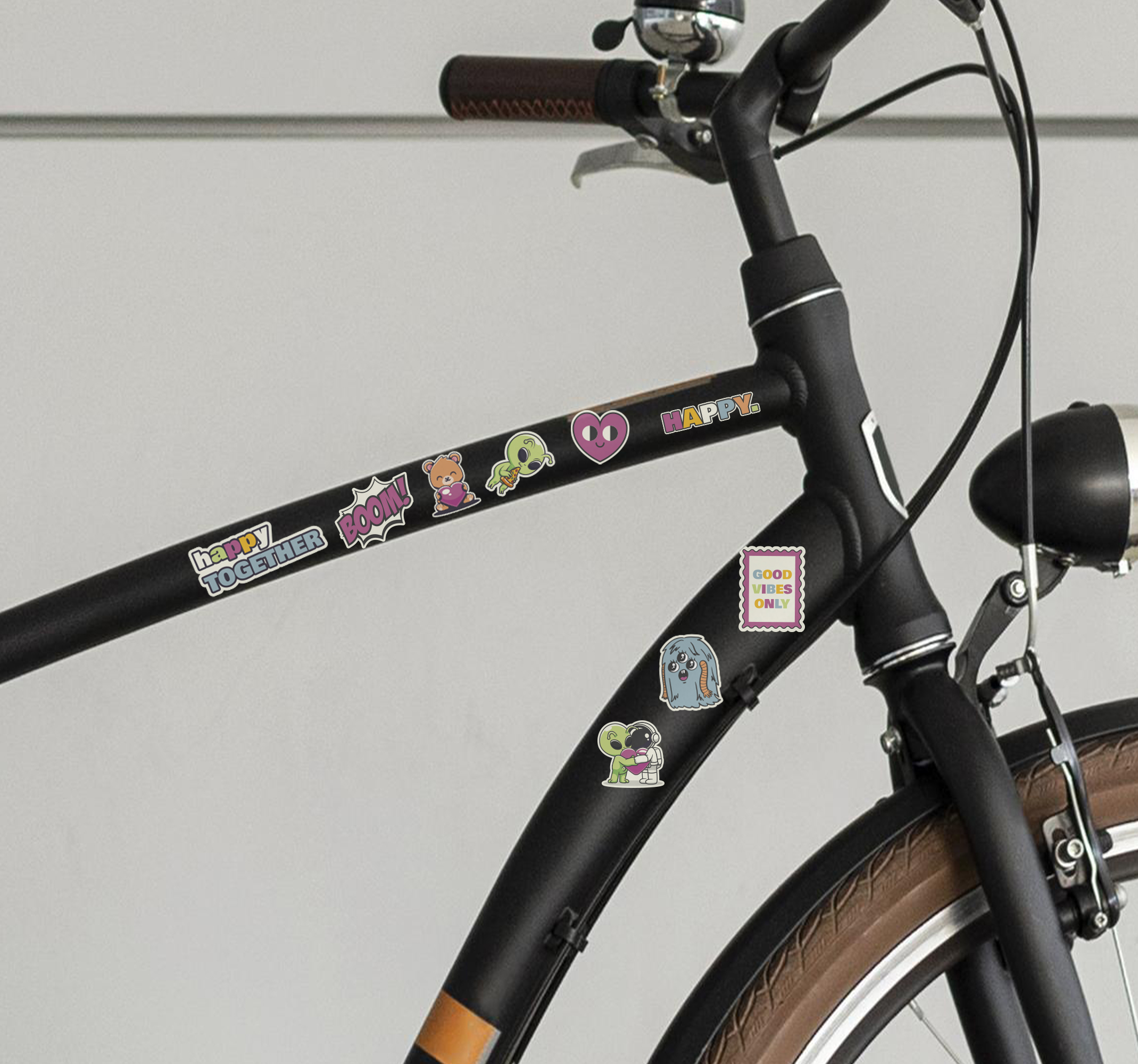Willekeurige stickerset fiets sticker