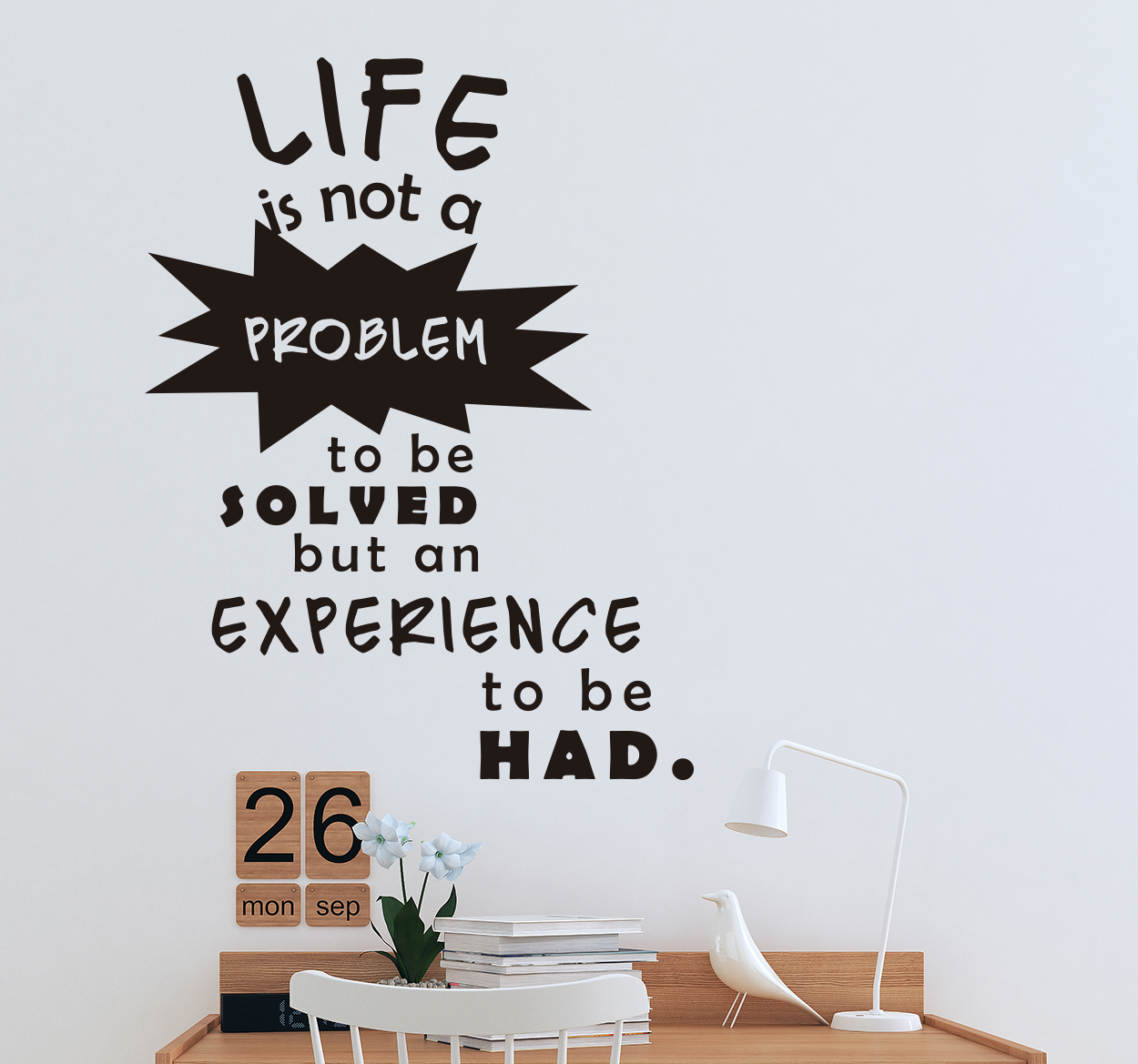 Muursticker tekst citaat Alan Watts