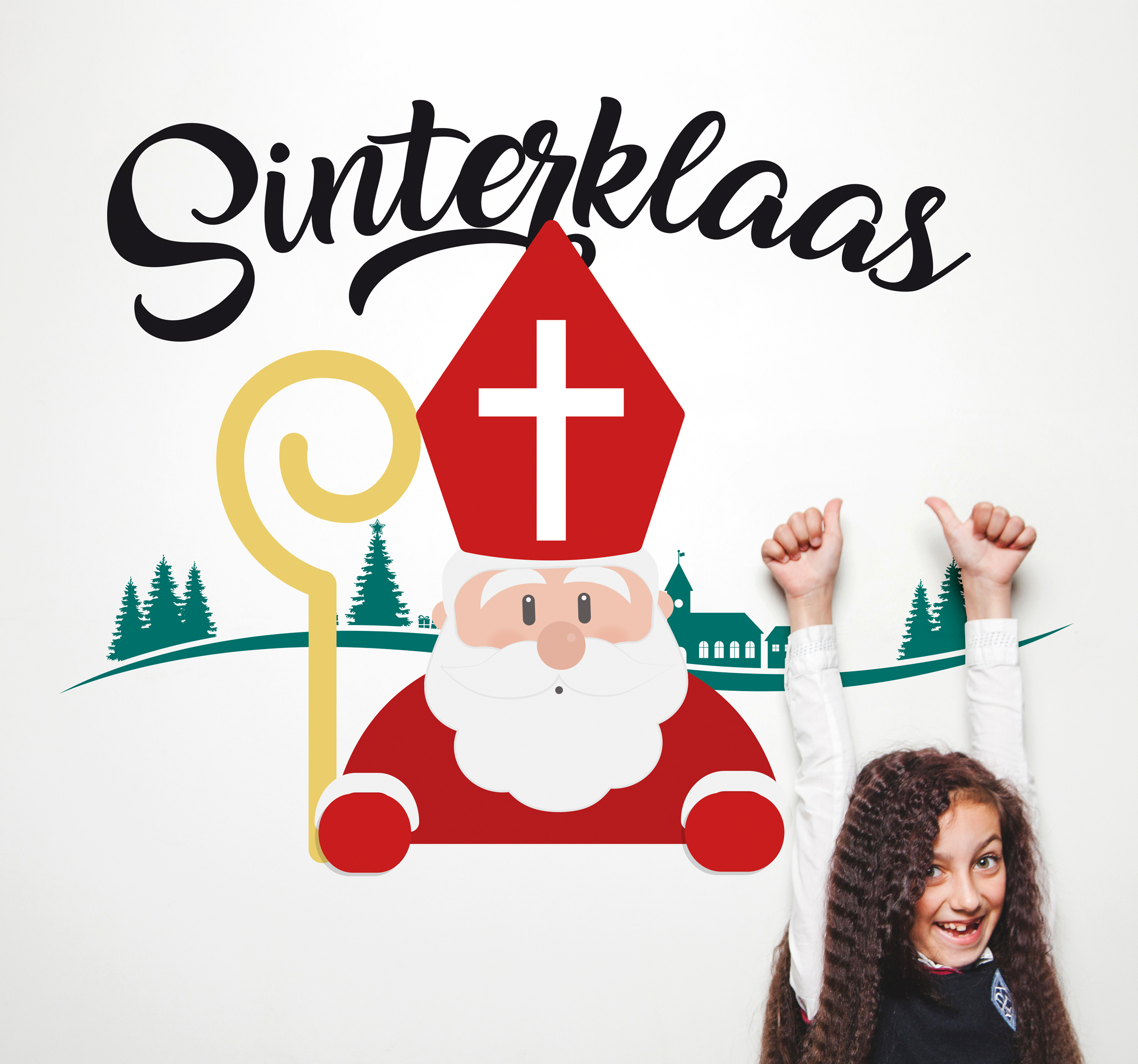 Sticker Sinterklaas tekening
