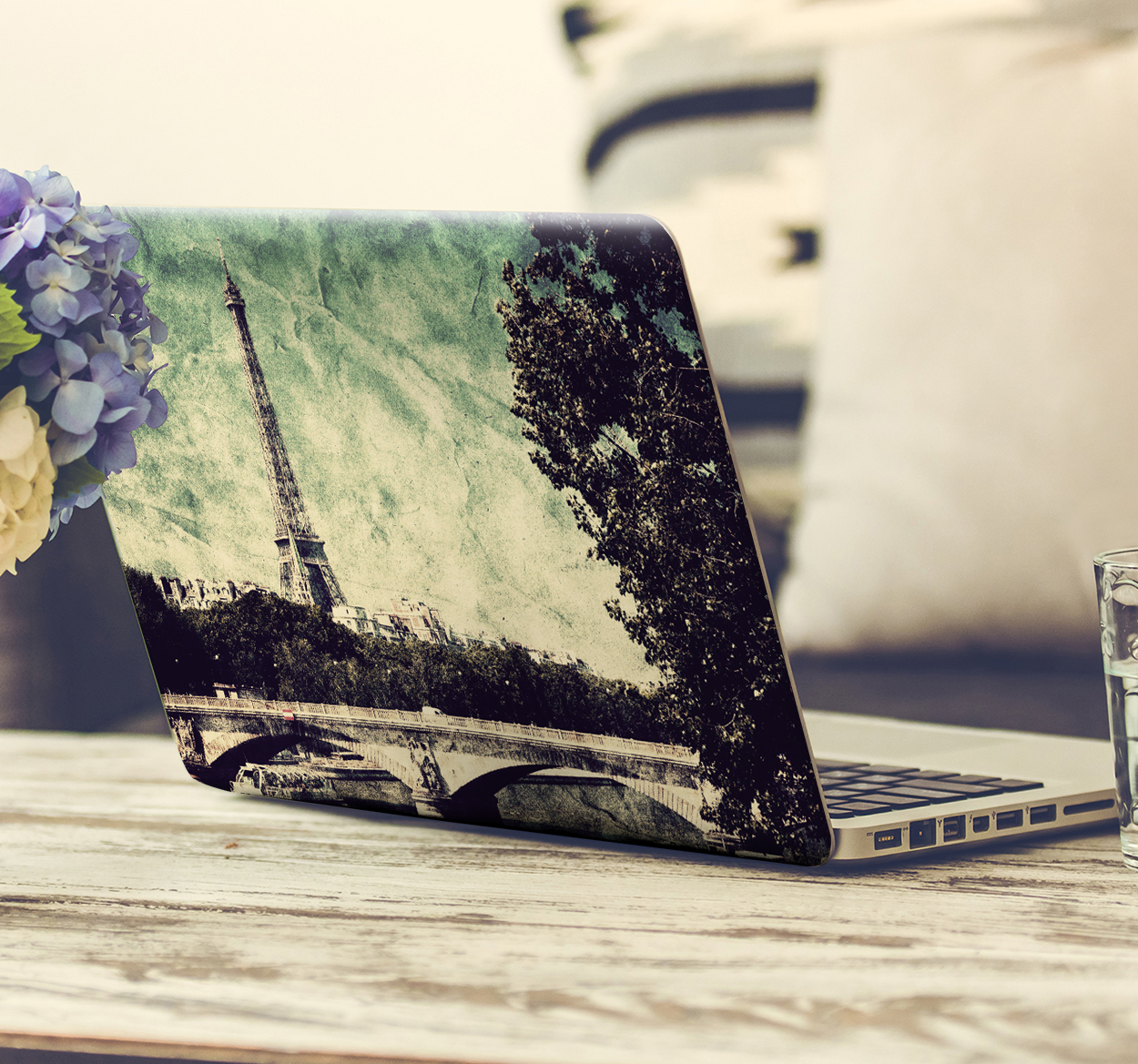 Laptopsticker vintage foto Parijs