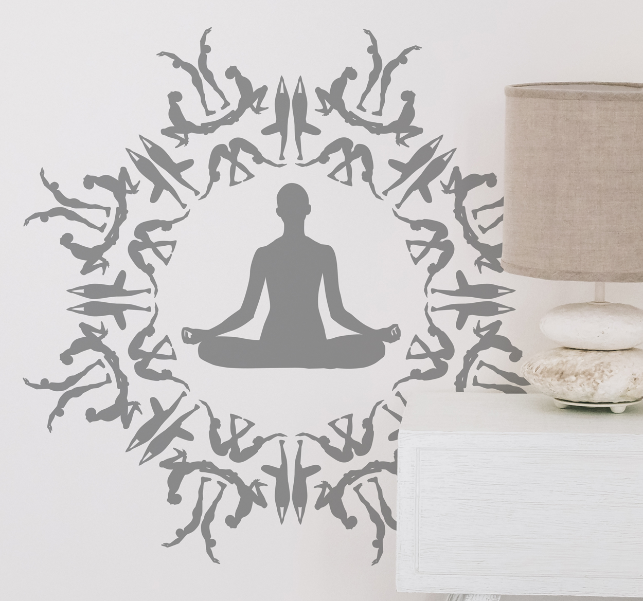 Muursticker yoga figuren cirkel