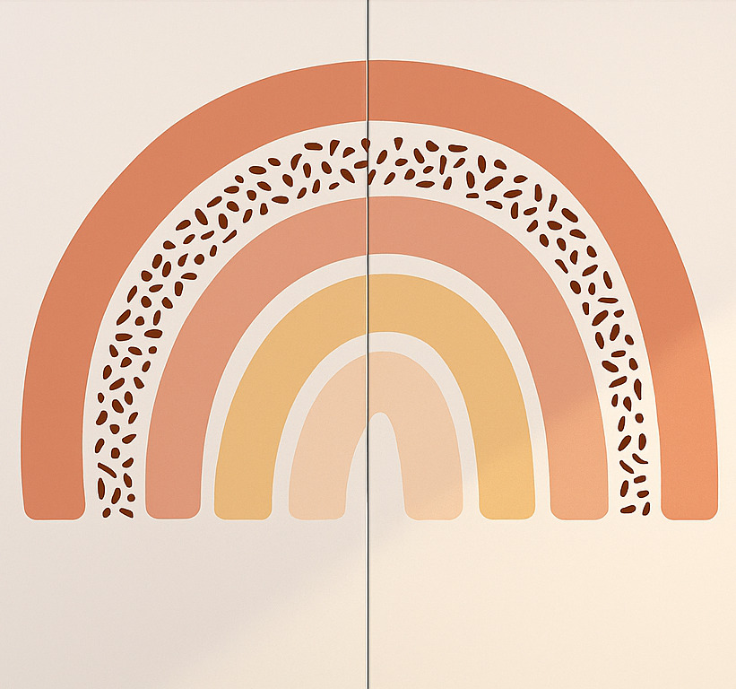 Paster halve regenboog meubel sticker