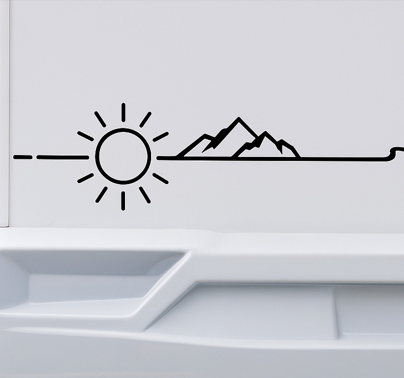 custom natuurlandschap caravan sticker