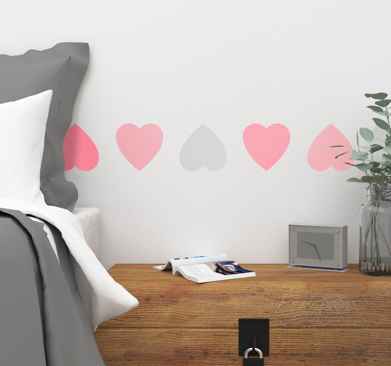 Muursticker sierrand hartjes