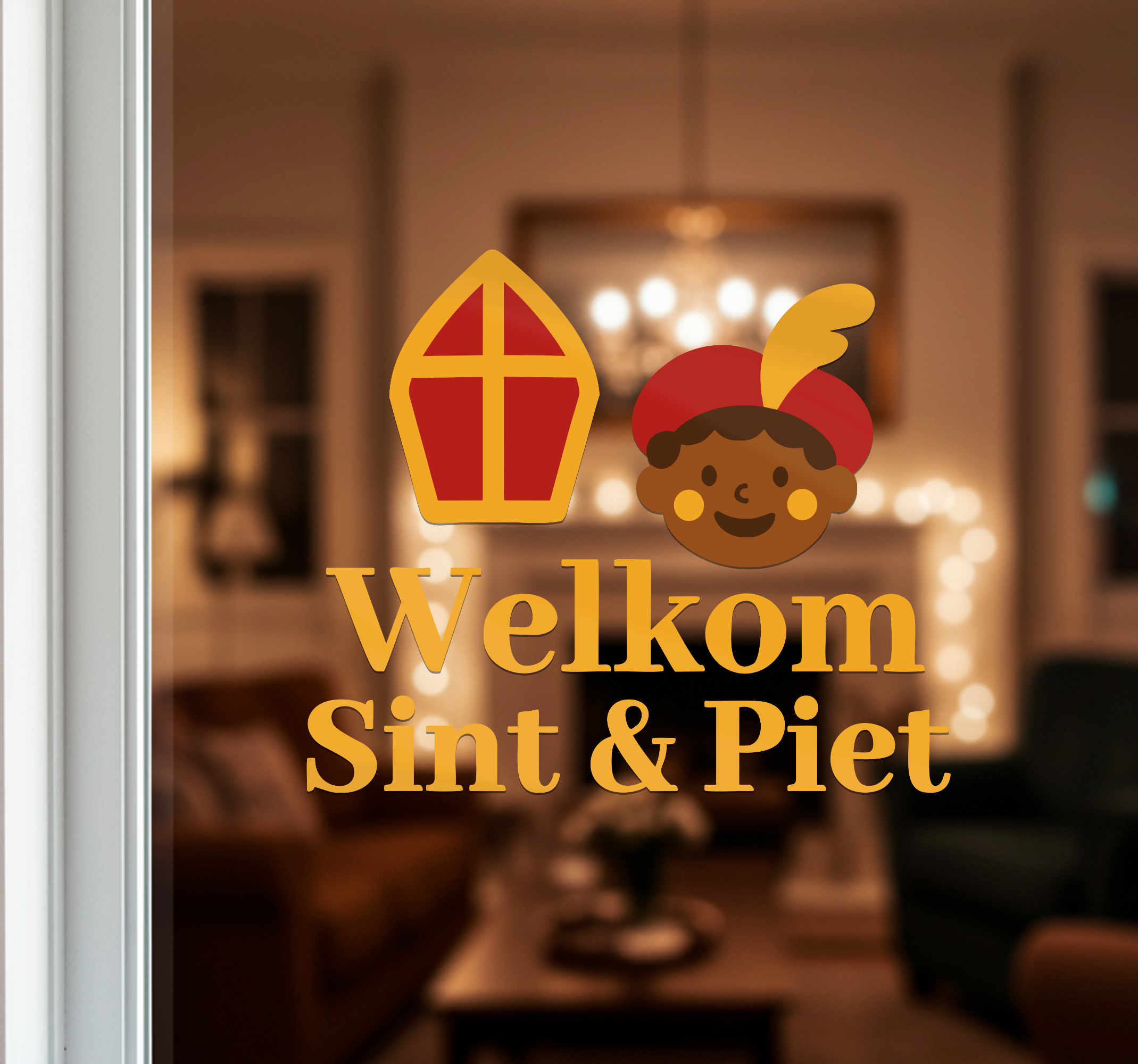 Welkom sint & piet raamsticker etalage sticker