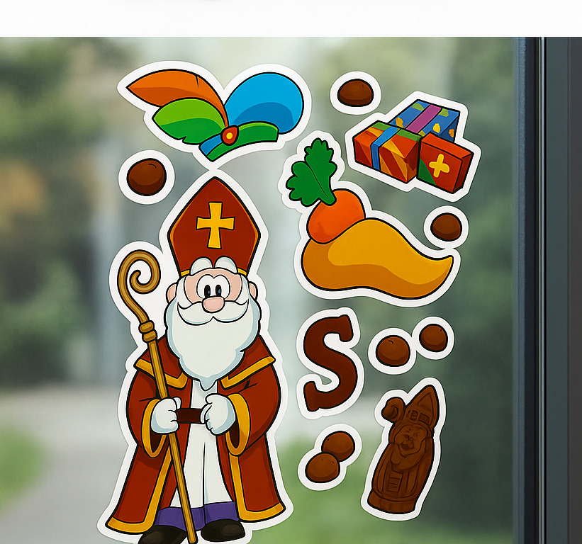 Losse sinterklaas raamsticker