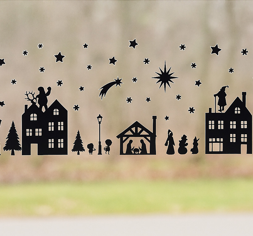 Kerstman & sint raamsticker