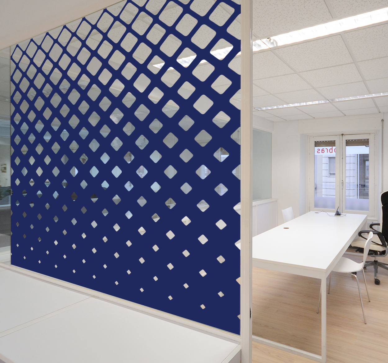 Geometrische raamfolie ruit