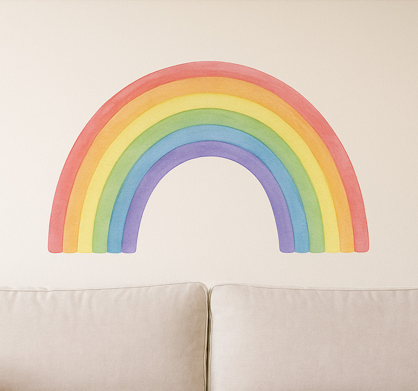 Regenboog aquarelverf muursticker