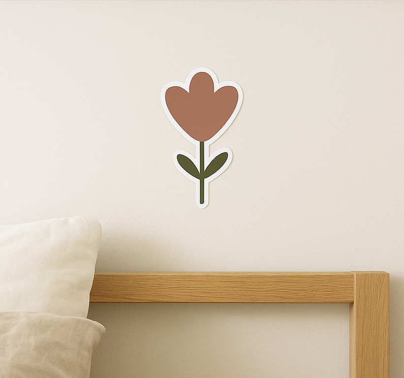 Kleine bloemen pastelkleuren muursticker