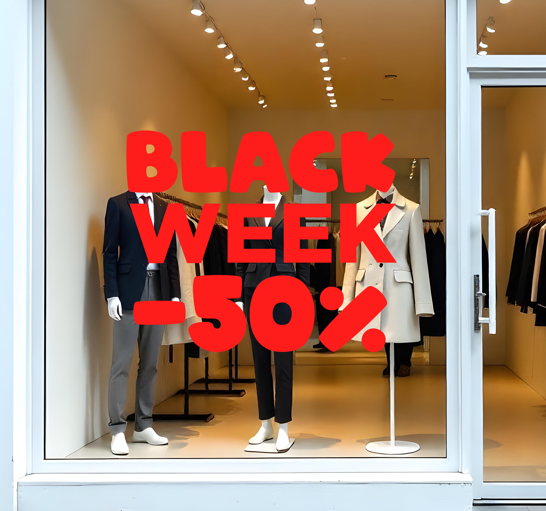Black friday sticker monokleurig op maat "black week"
