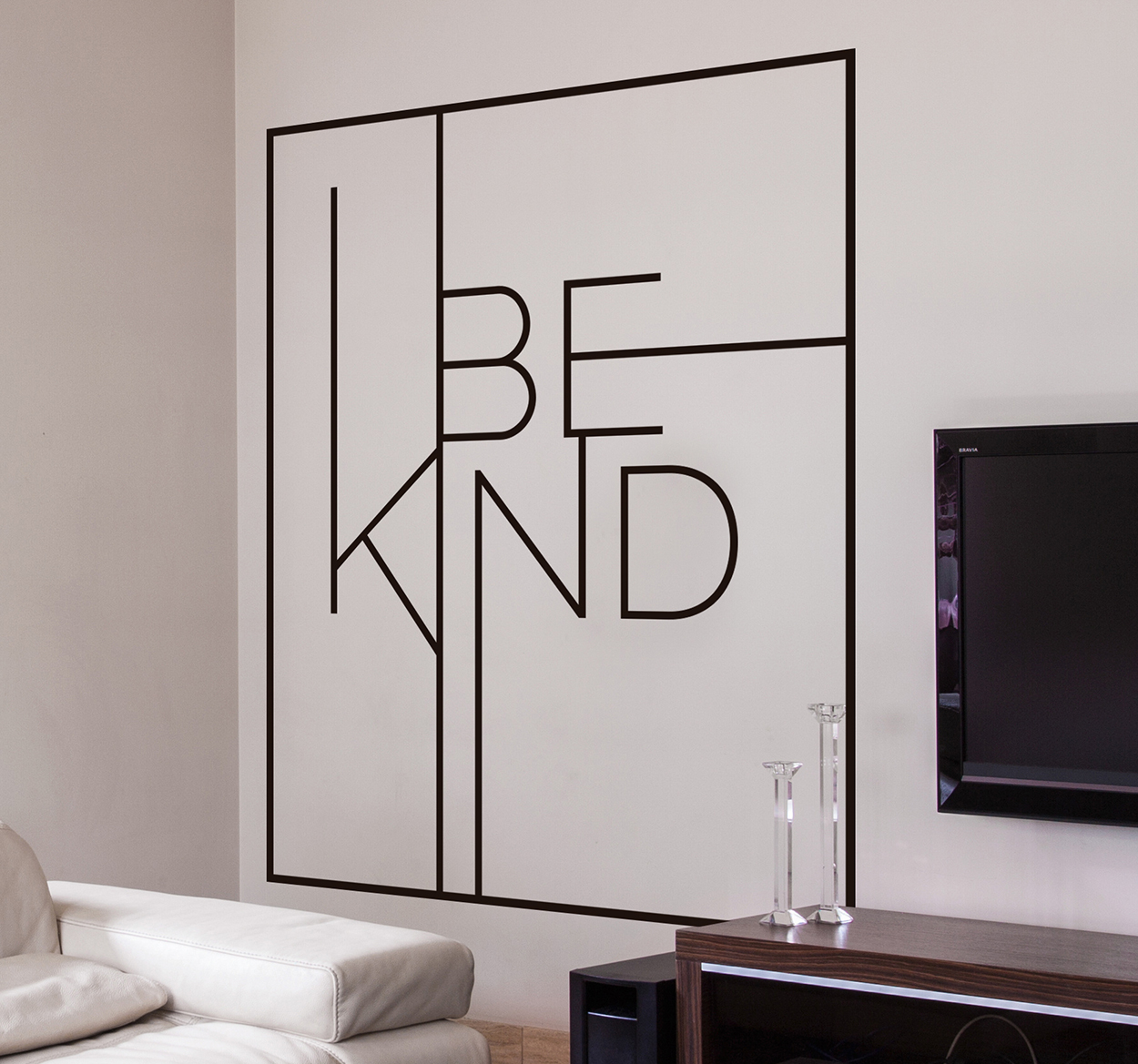 Muurstickers woonkamer Be Kind