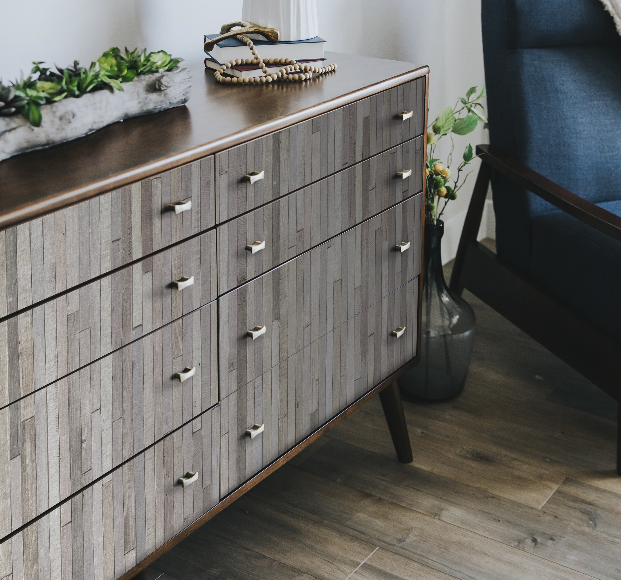 Houten plinten muursticker