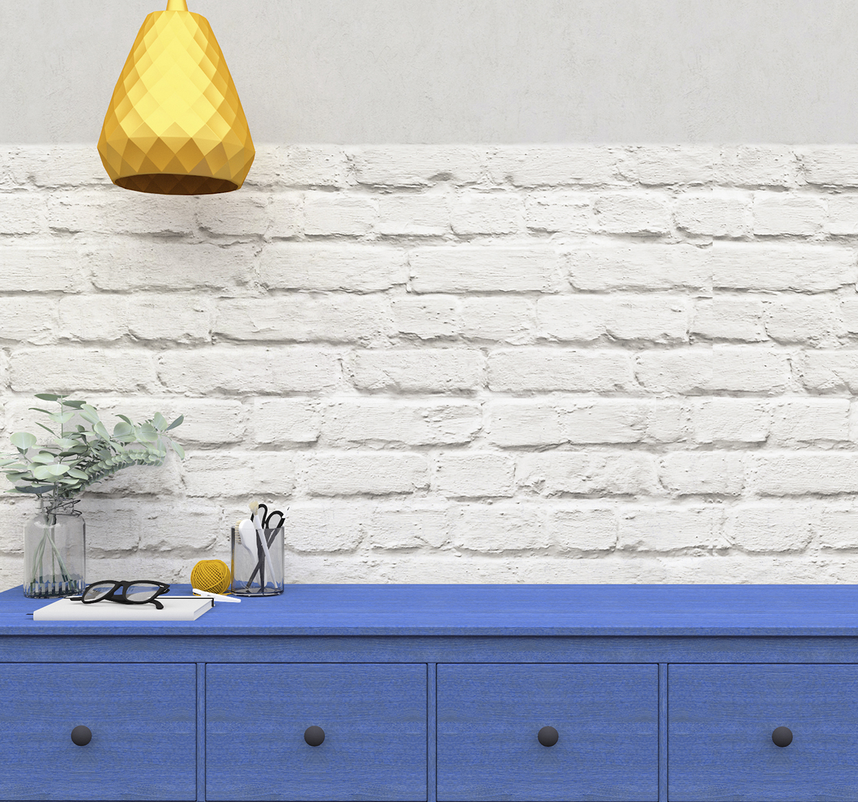 Witte baksteen muursticker