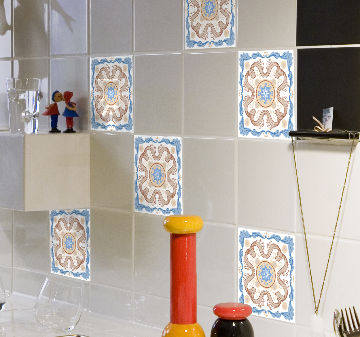 Tegelstickers keuken filigraan