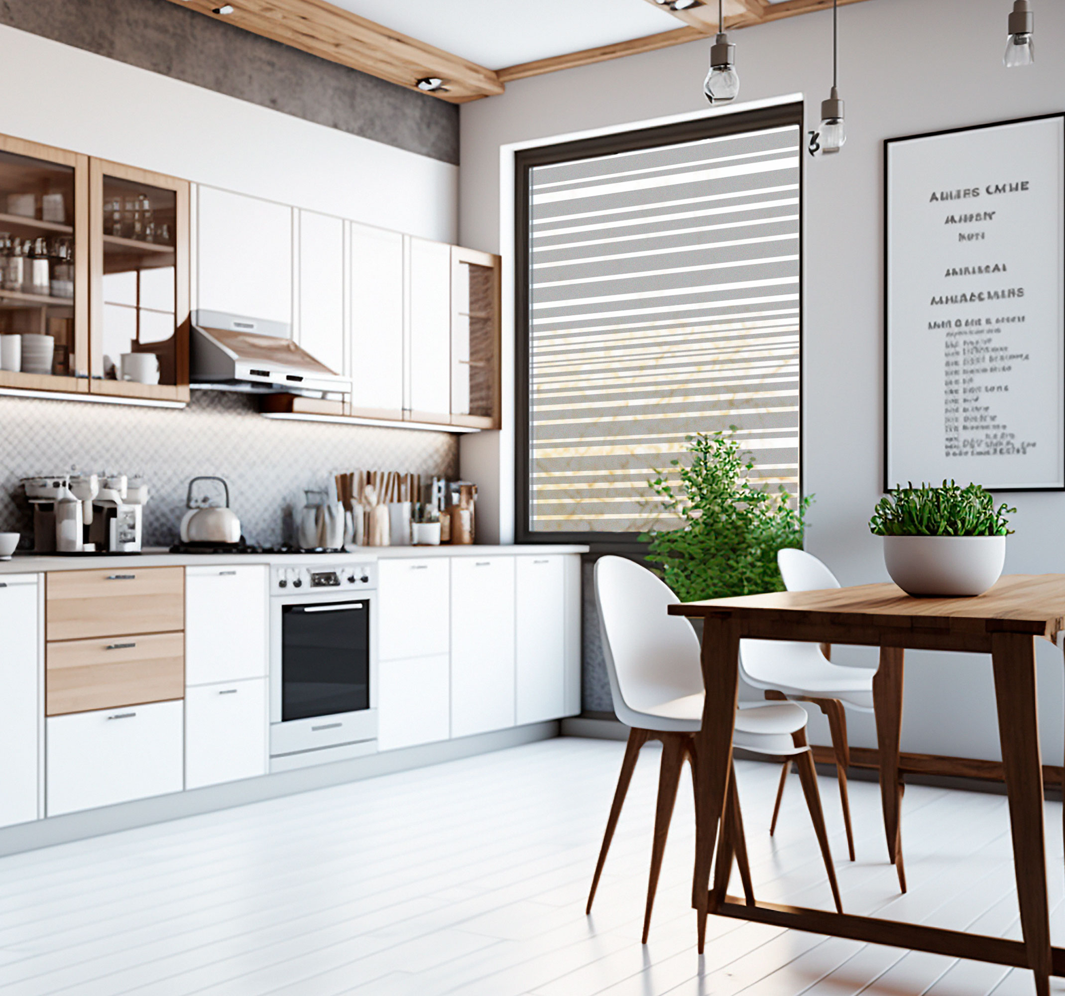 Raamstickers doorschijnende lijnen