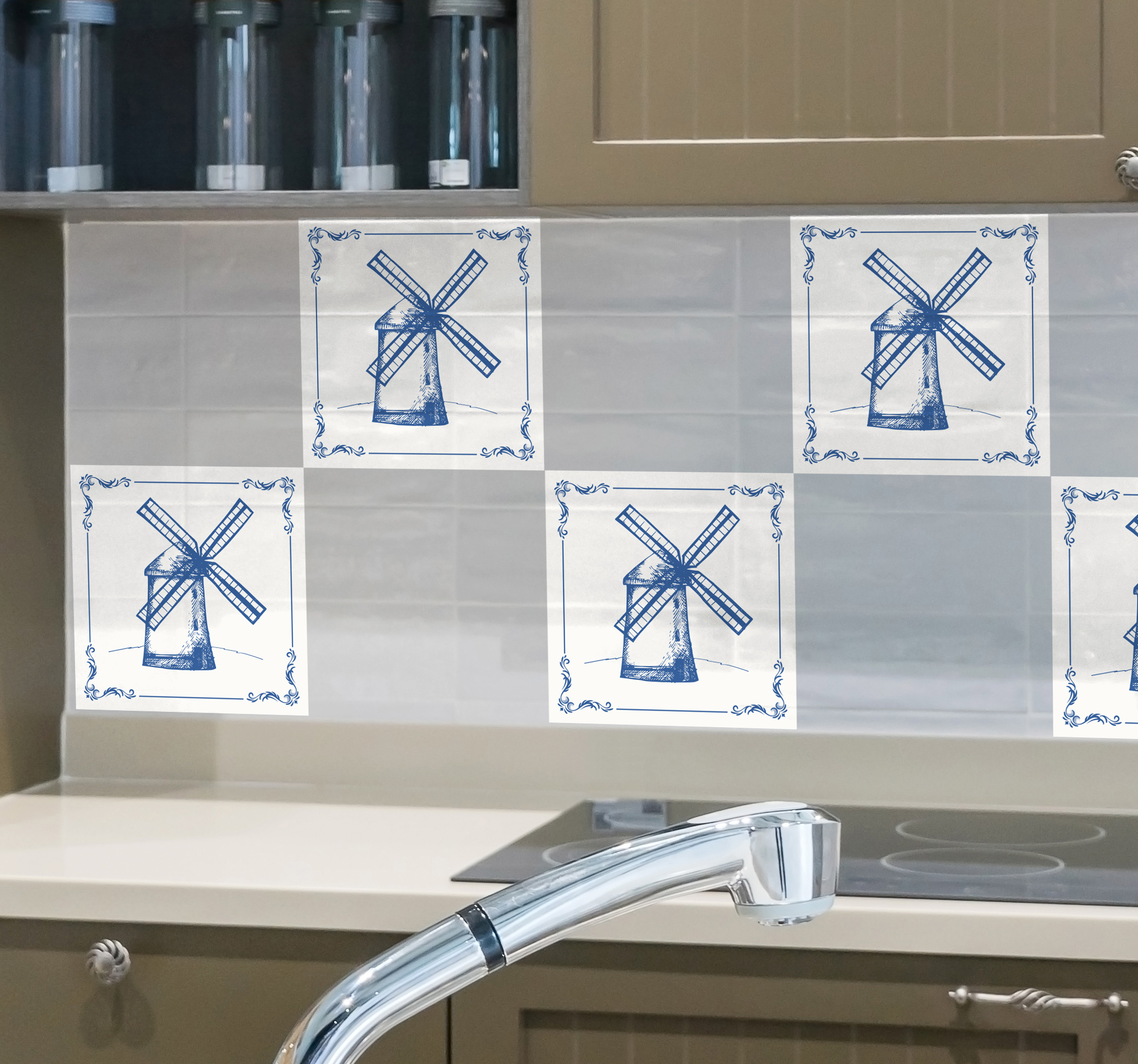 Tegelstickers keuken nederlandse molen