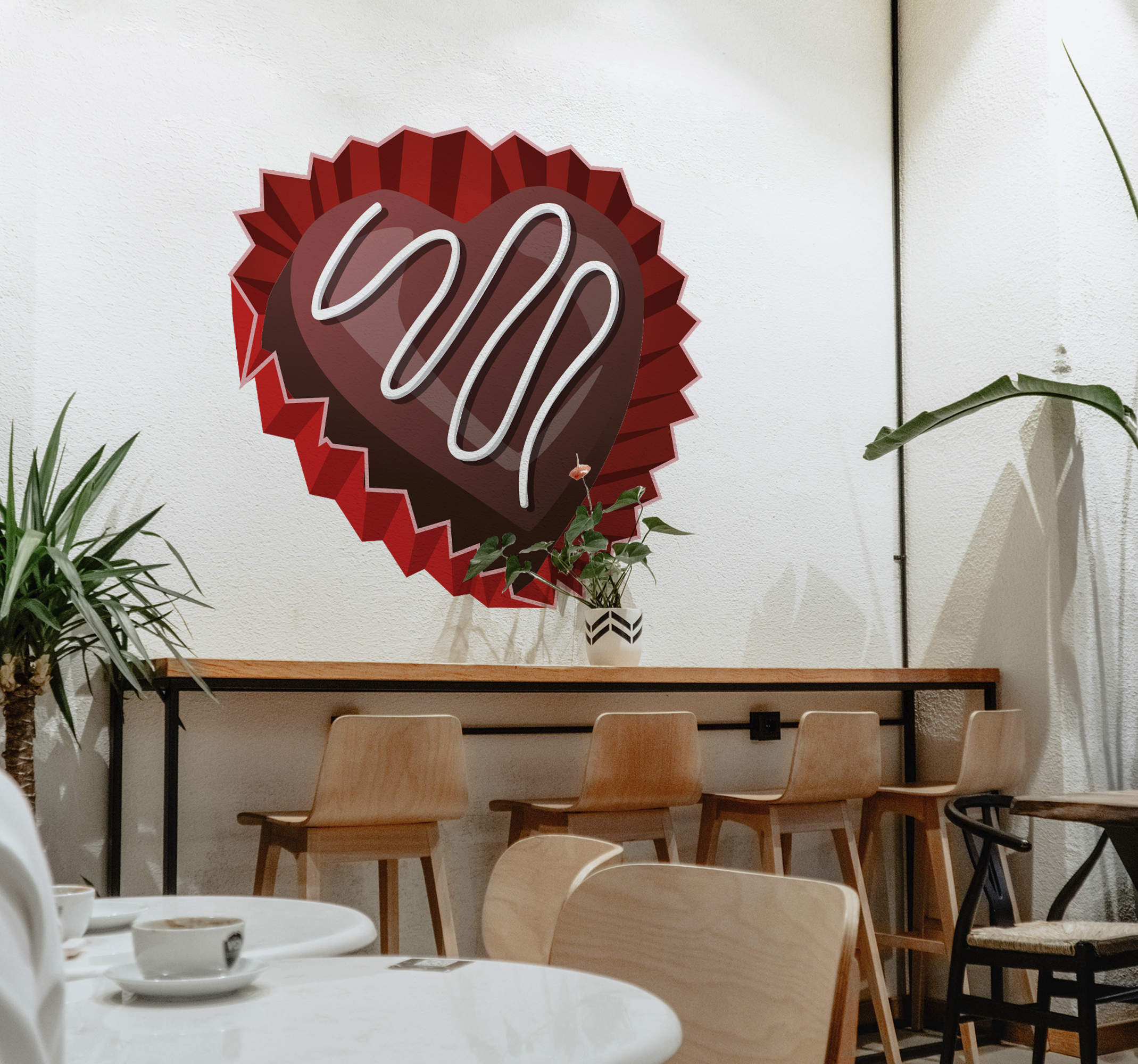 Sticker praline Valentijn Hartje