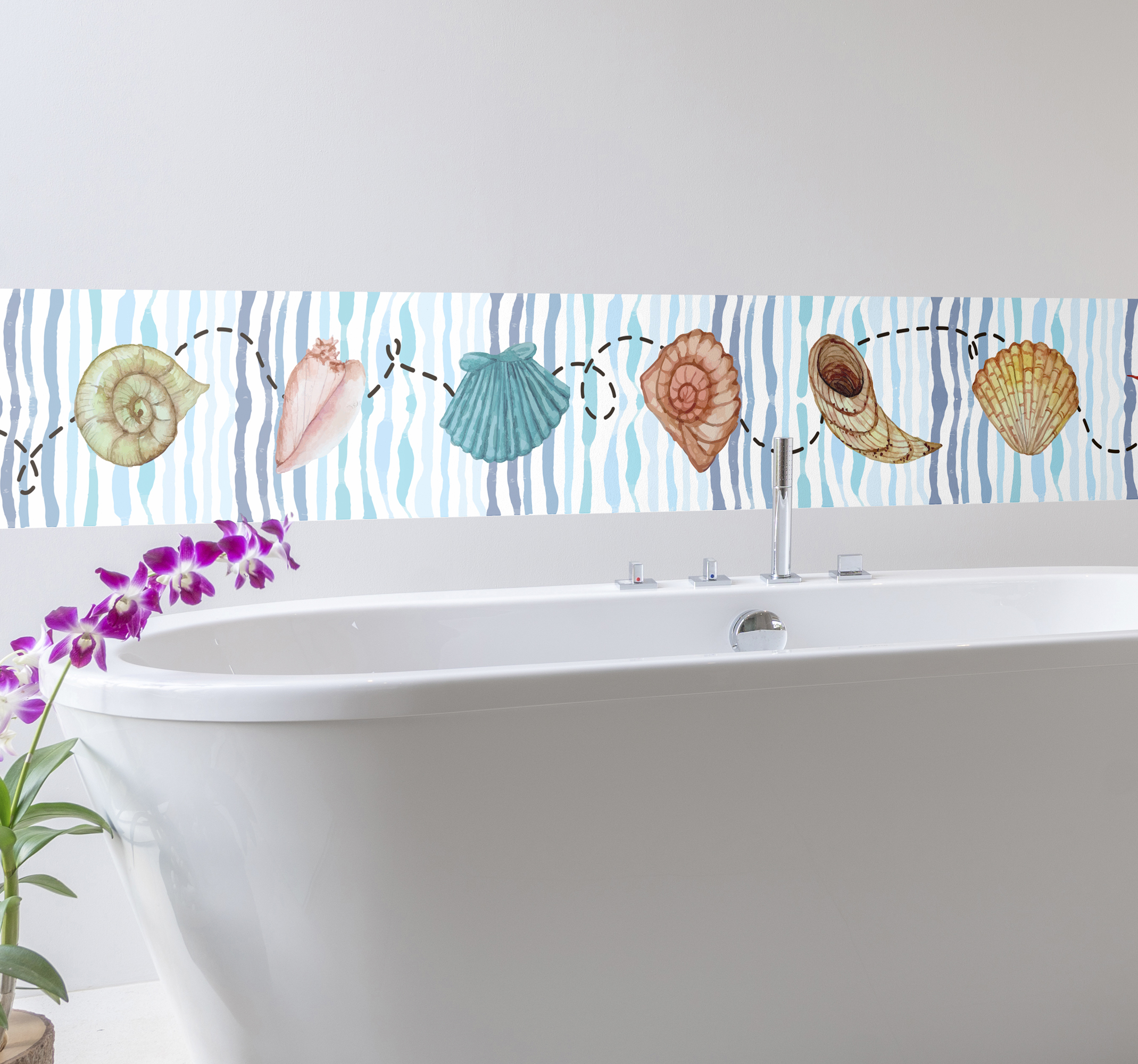 Muurstickers behangranden Schelpen