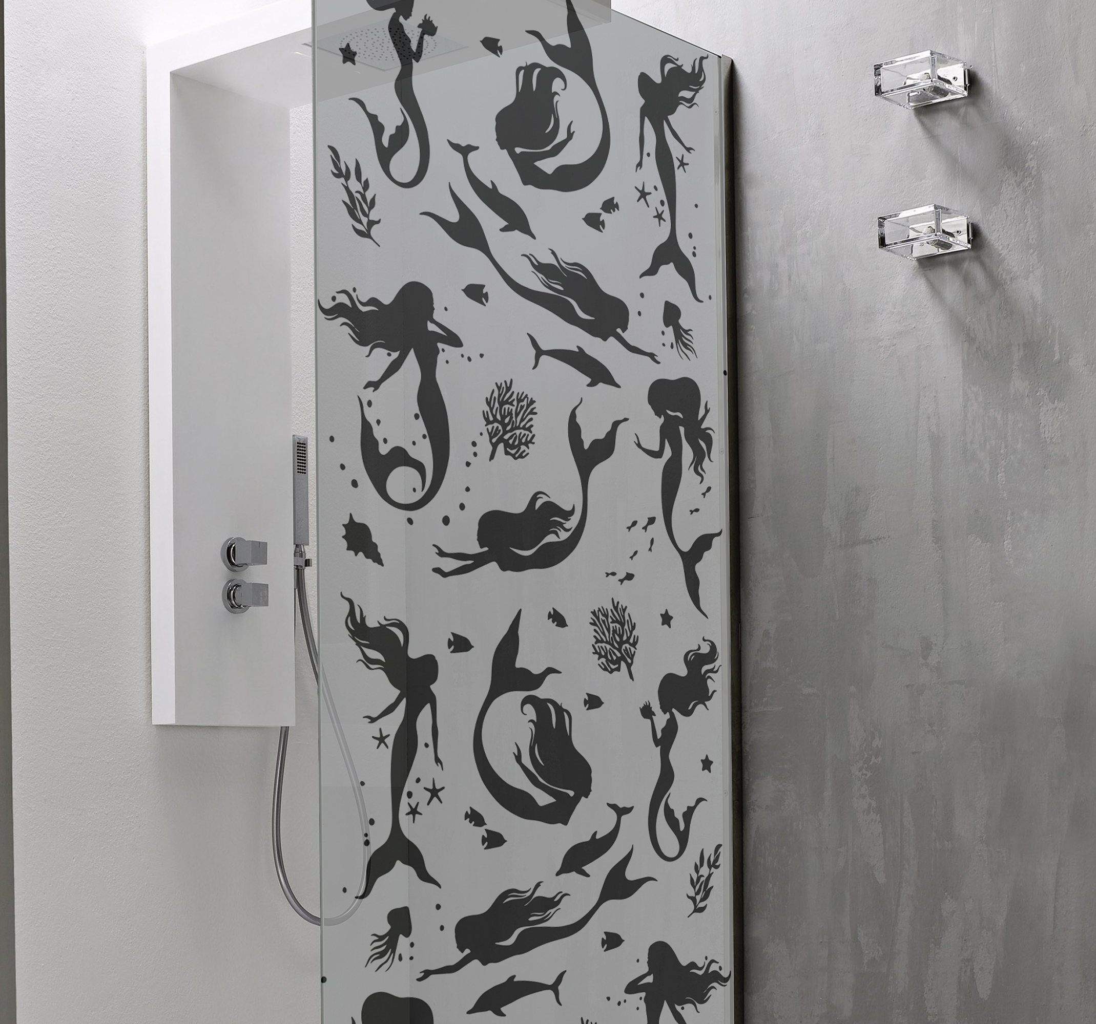 Douche zelfklevende sticker zeemeermin