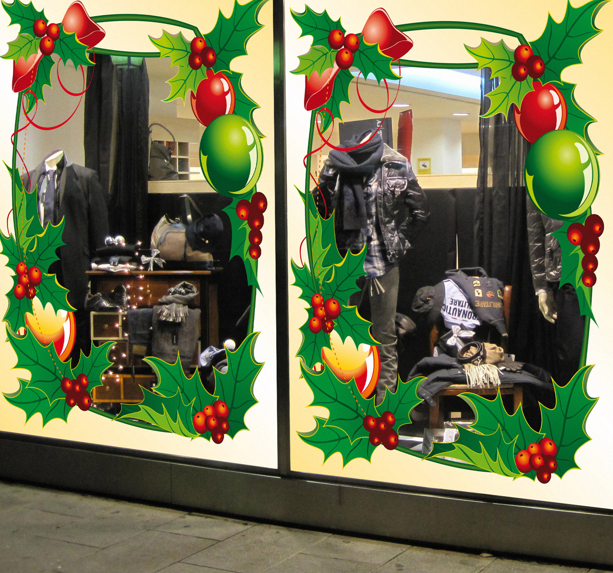 Sticker kerst krans rond