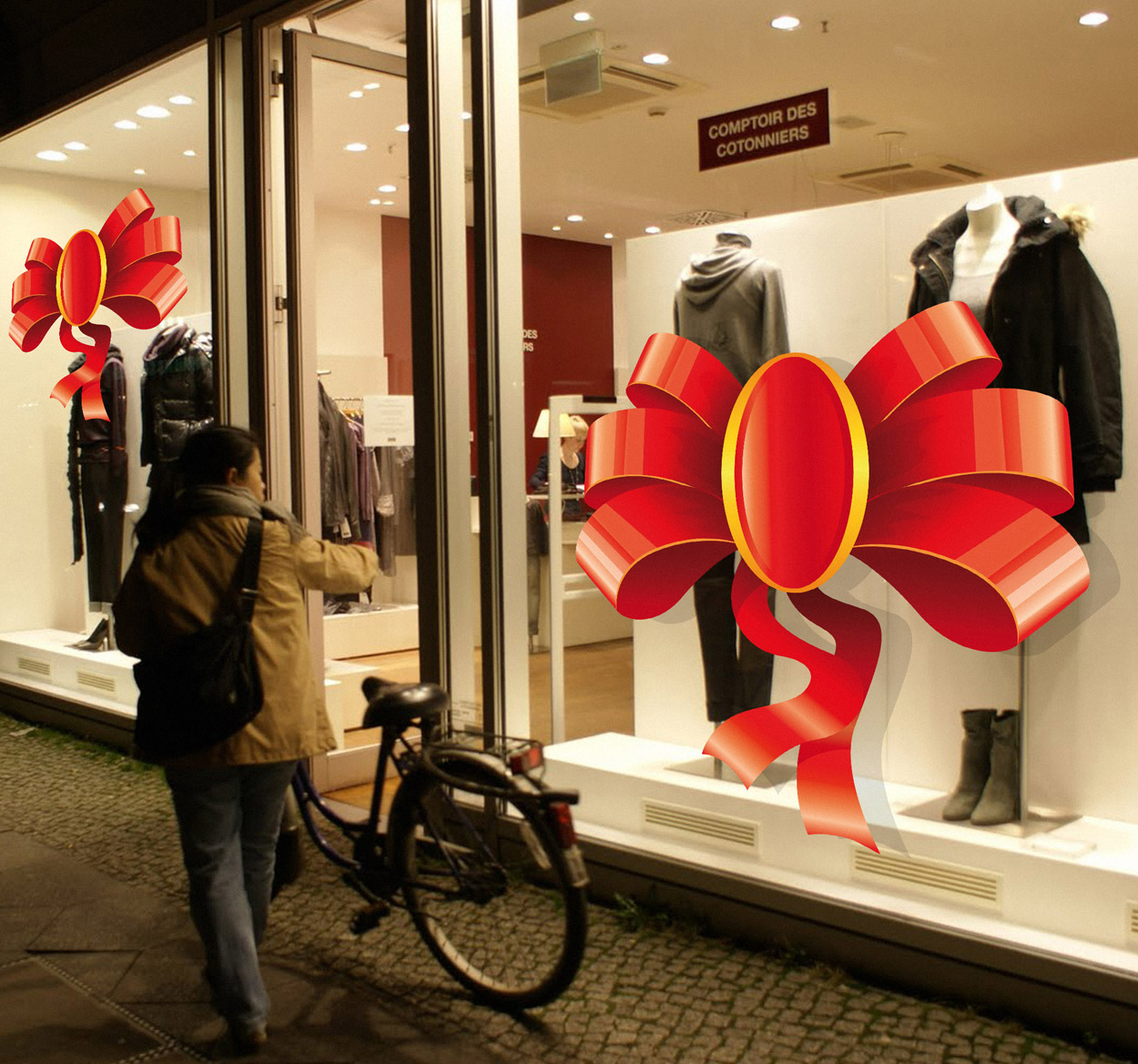 Elegante kerst strik sticker