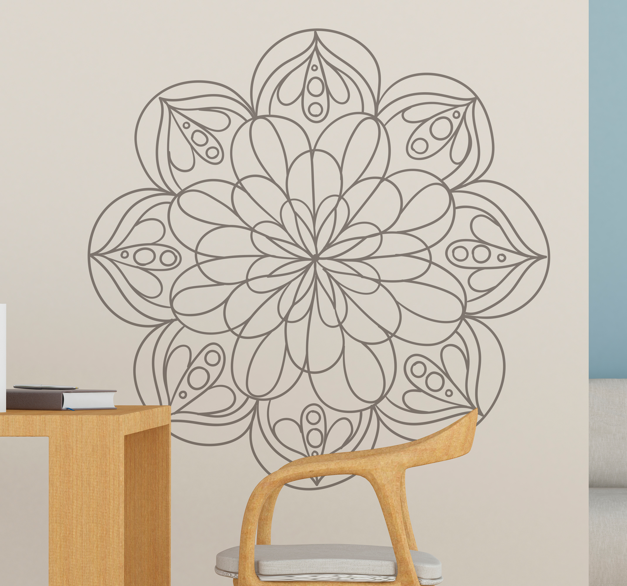 Ornament muursticker Mandala bloem