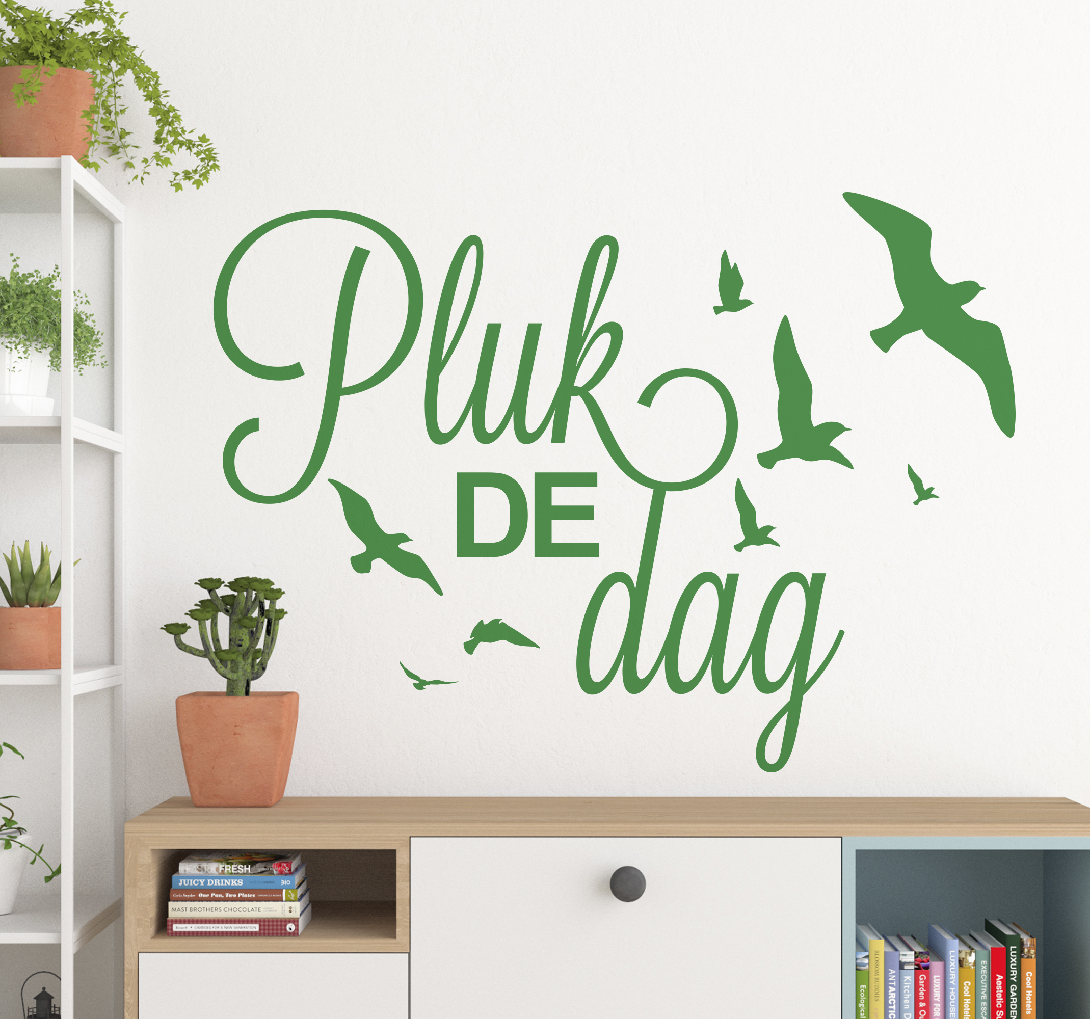 Motivatie sticker pluk de dag