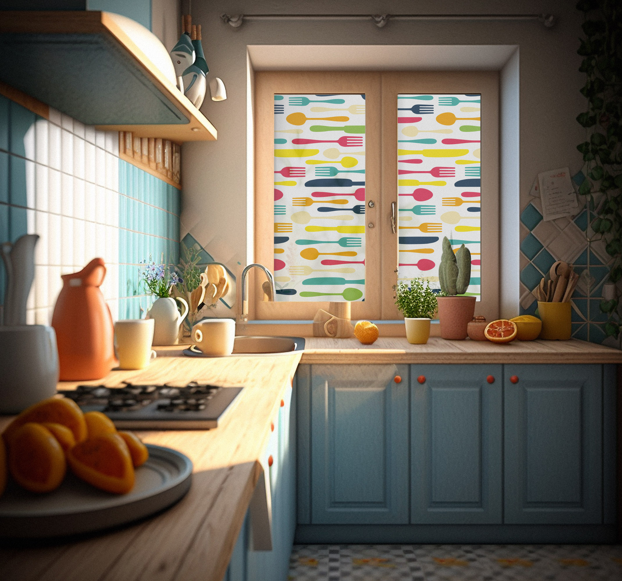 Raamsticker keukenbestek